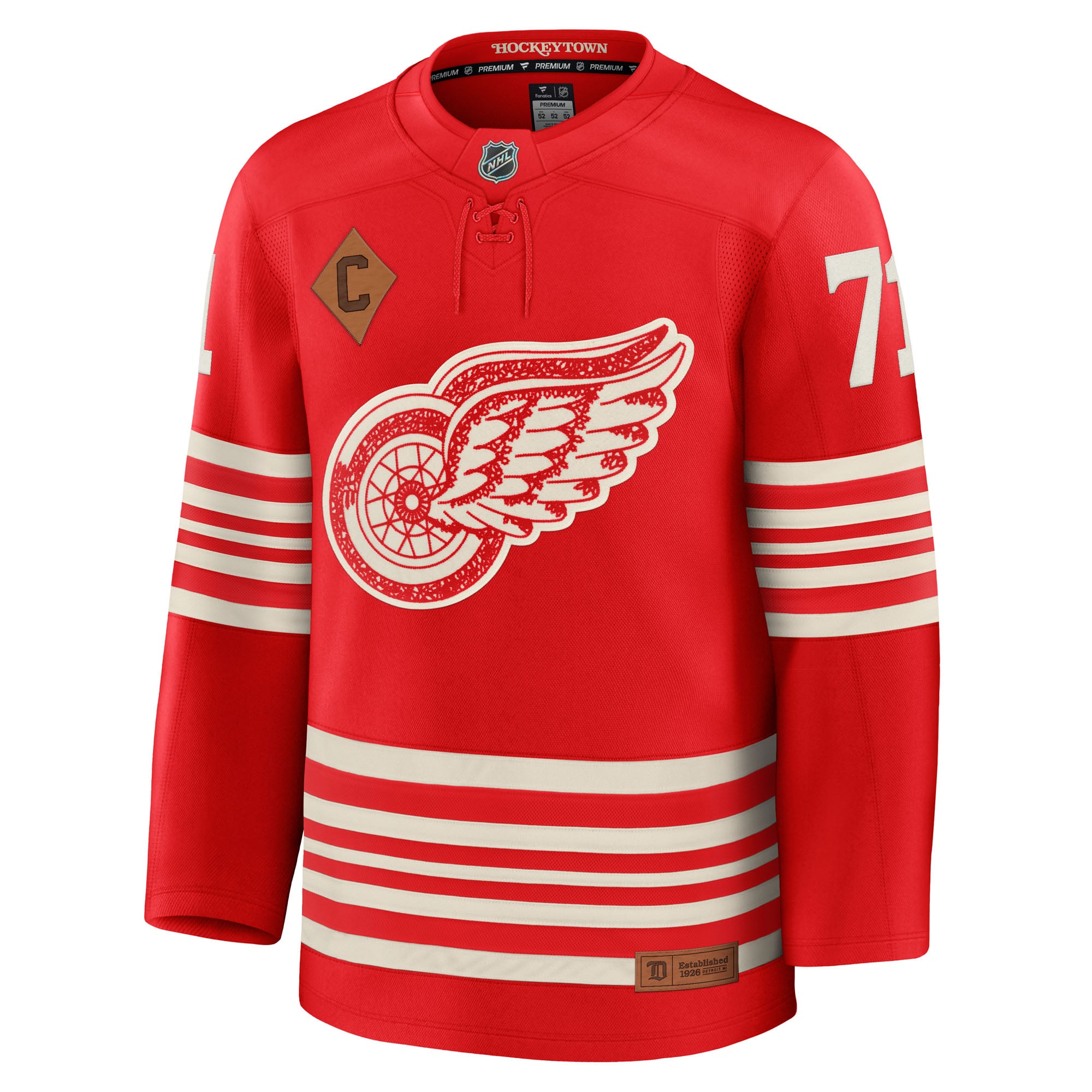 Men's Fanatics Dylan Larkin Red Detroit Wings Centennial Premium Player Jersey
