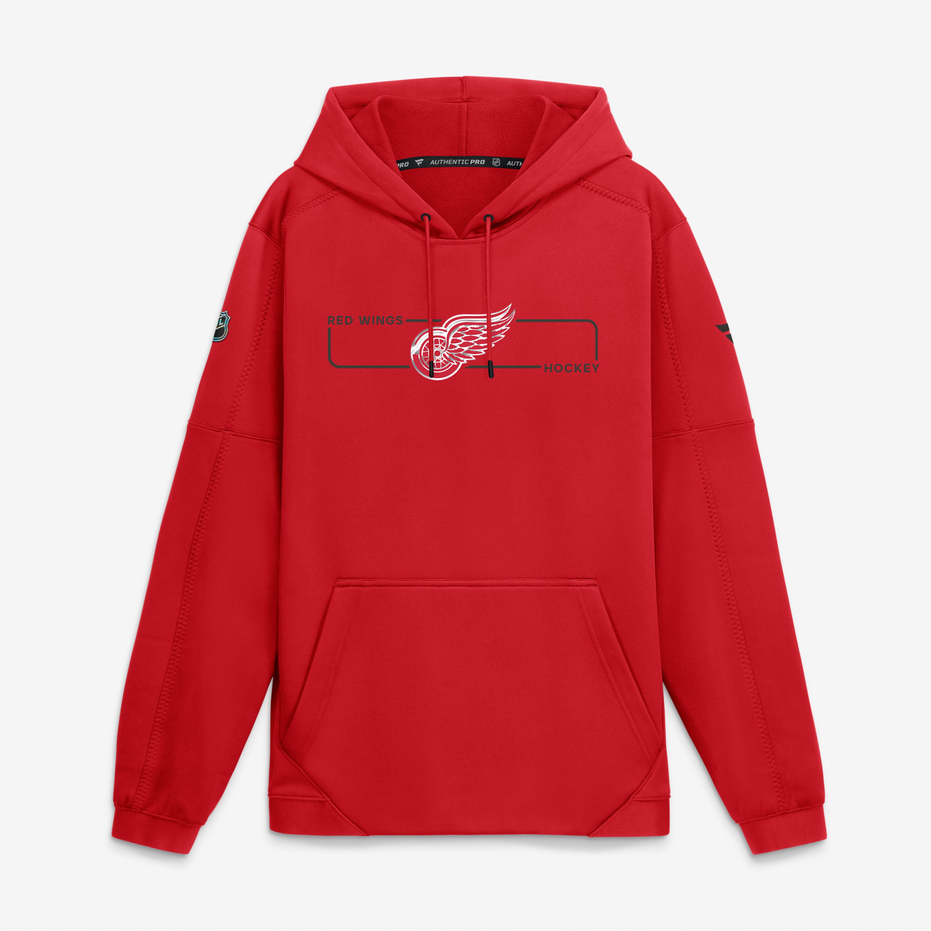 Sweat à capuche polaire authentique Pro Rink Fanatics Red Detroit Wings pour homme
