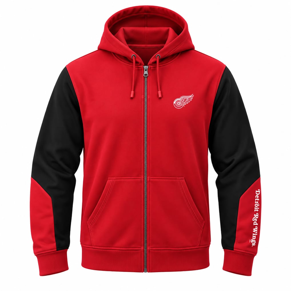Men's Detroit Red Wings Fanatics Red Big & Tall Colorblock Full-Zip ...