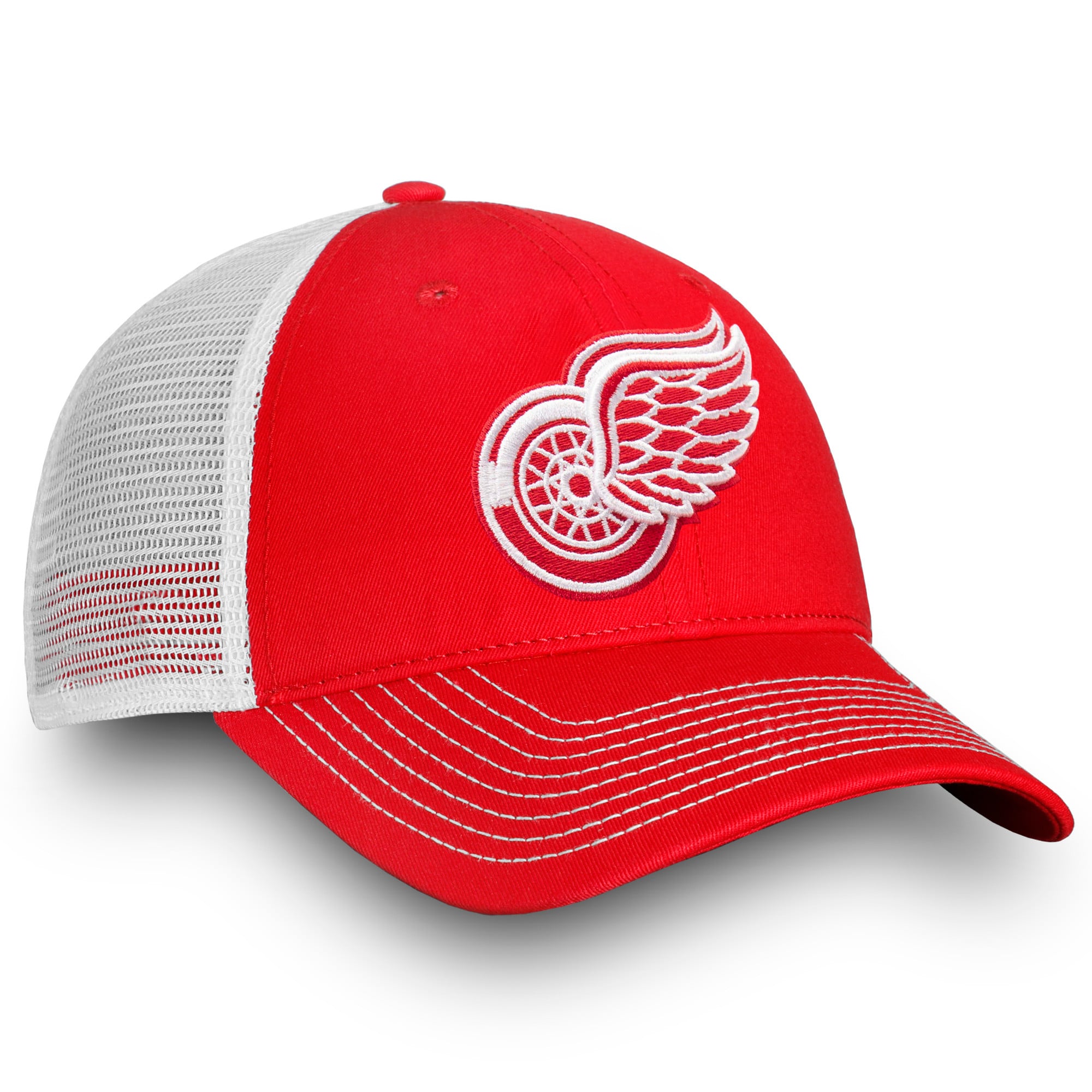 Men's Fanatics Red/White Detroit Red Wings Core Primary Logo Trucker Adjustable Hat
