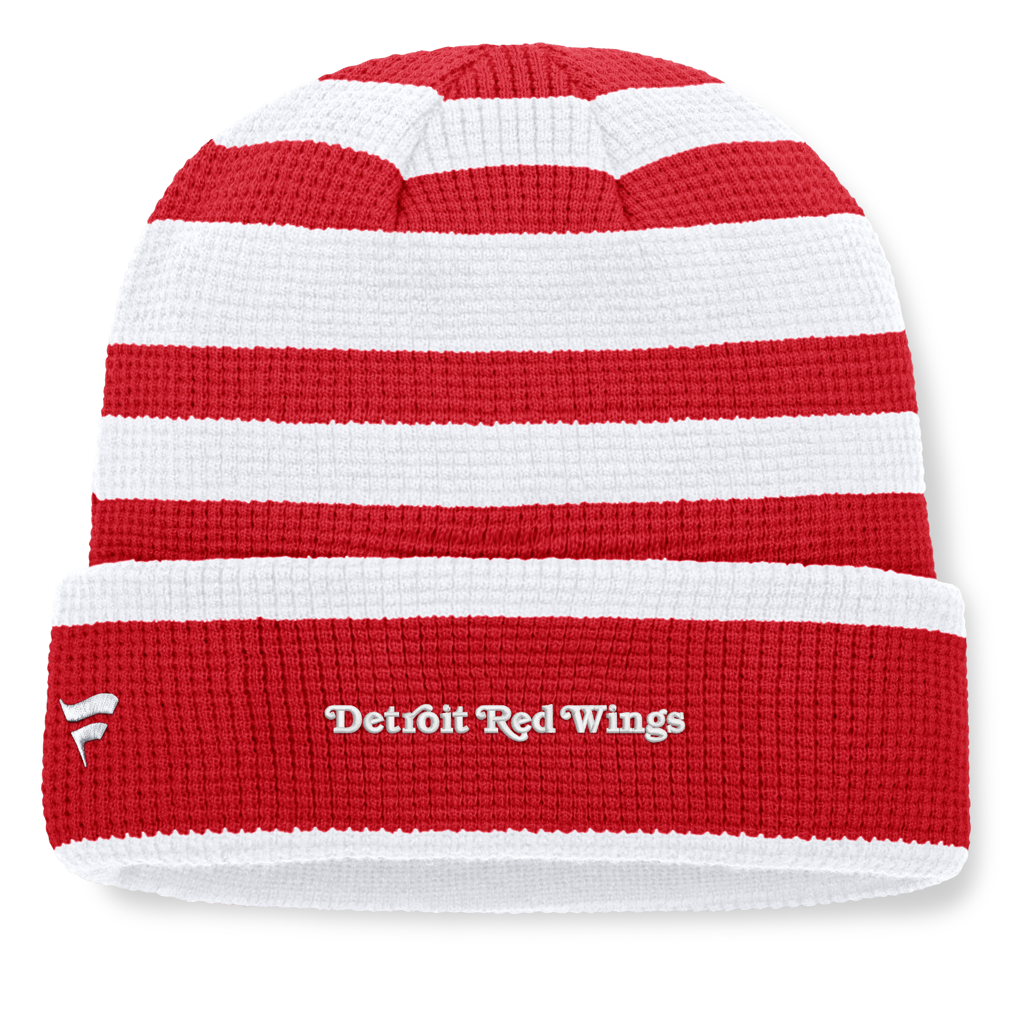 Bonnet tricoté à revers rouge et blanc Detroit Red Wings de Fanatics pour homme