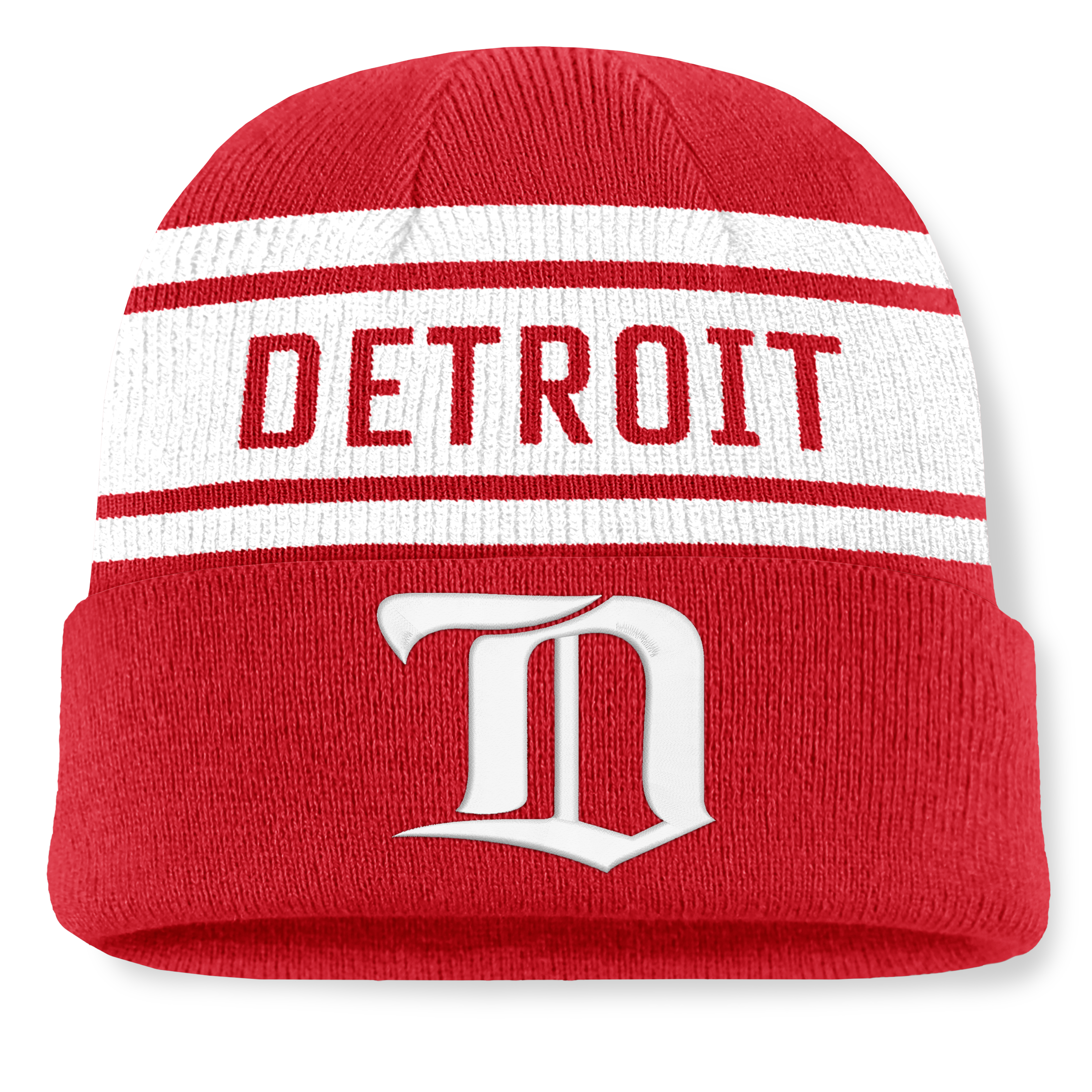 Bonnet à revers Fanatics rouge et blanc Detroit Red Wings Heritage pour homme