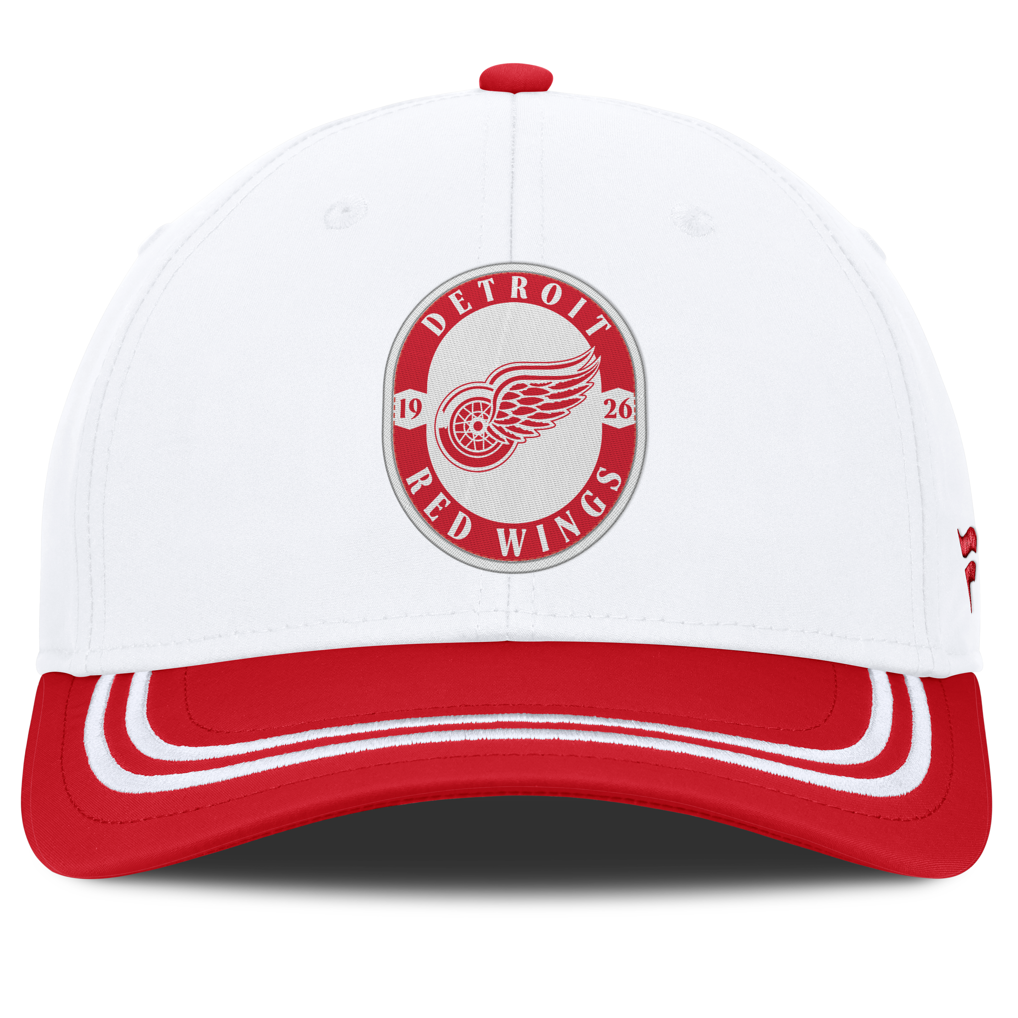 Men's Fanatics White/Red Detroit Red Wings Fundamental Stretch Hat