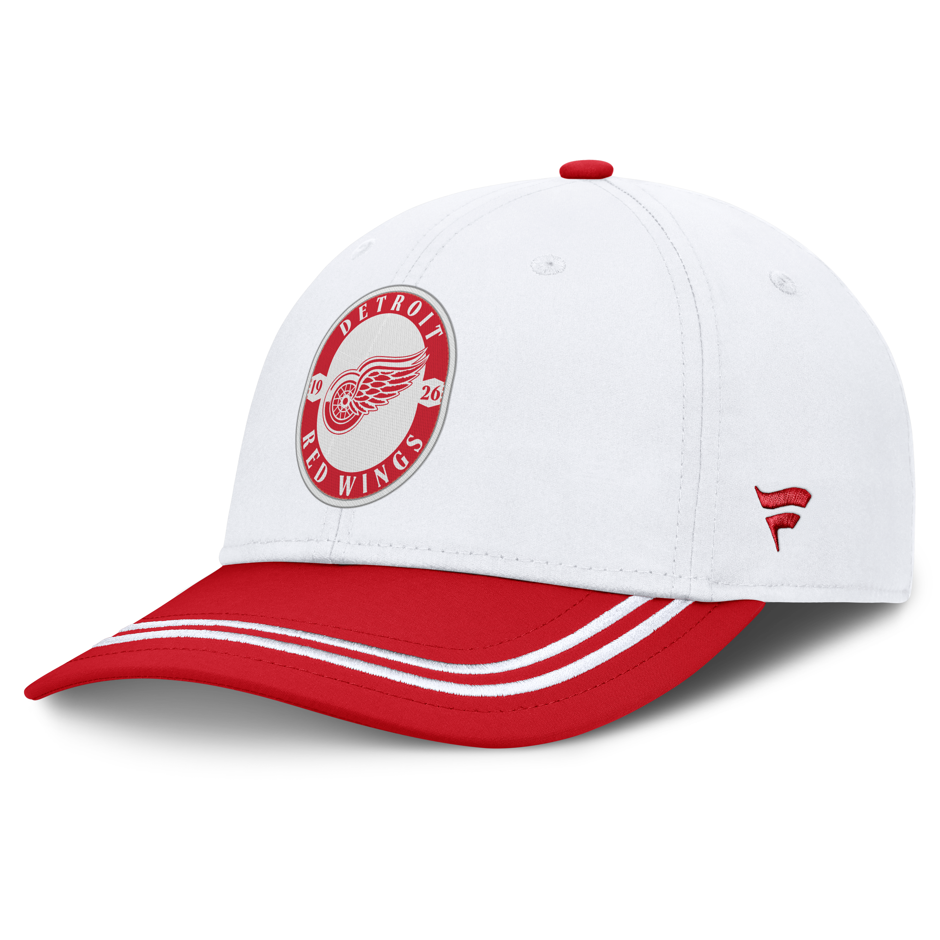 Men's Fanatics White/Red Detroit Red Wings Fundamental Stretch Hat