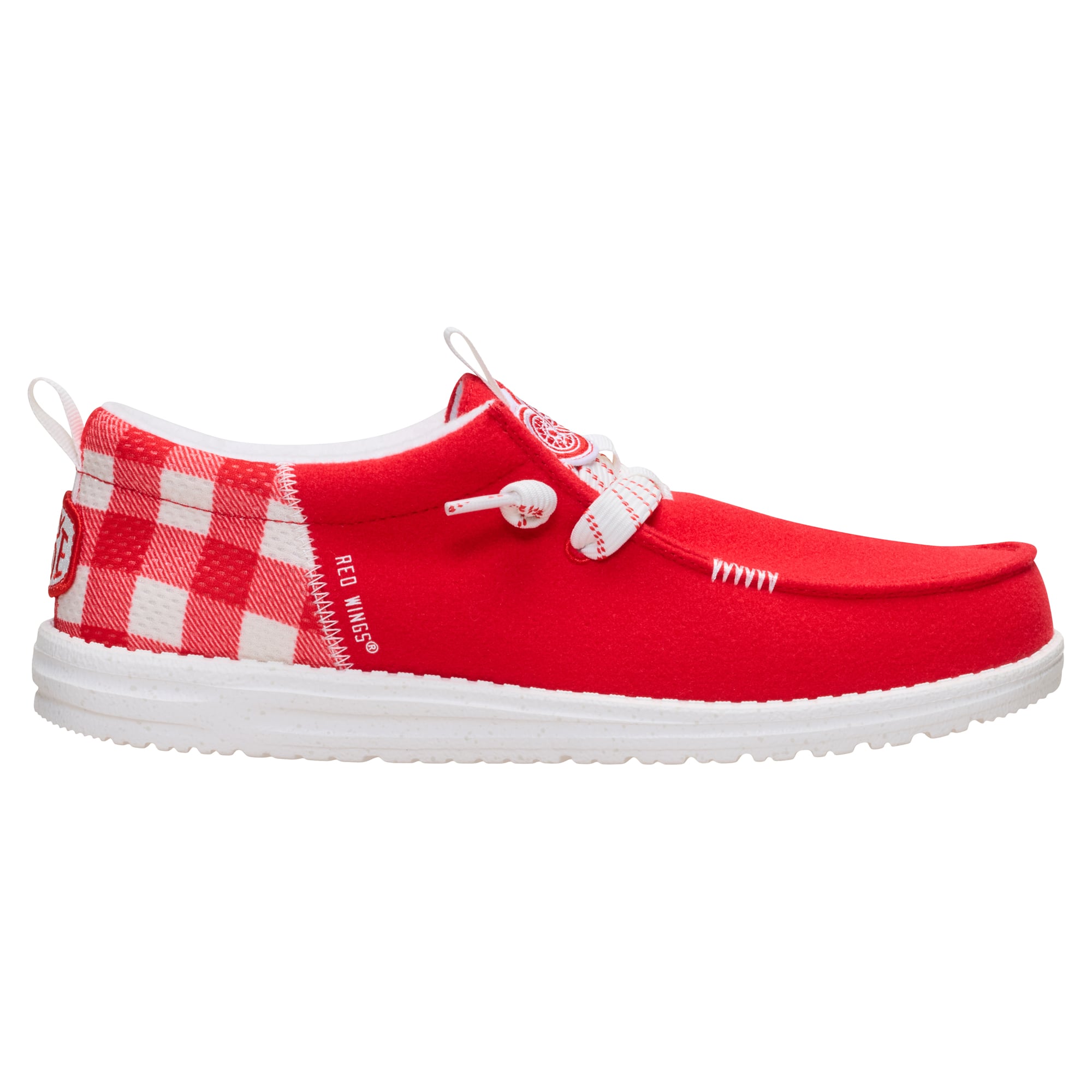 Chaussures décontractées à enfiler pour hommes Hey Dude Red Detroit Wings Wally Funk