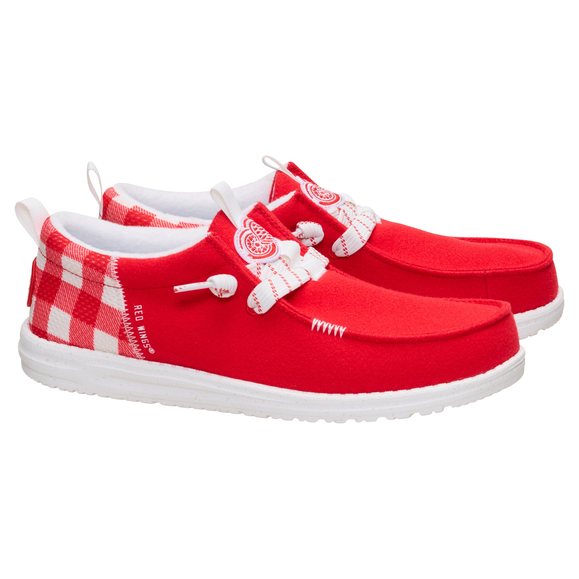 Chaussures décontractées à enfiler pour hommes Hey Dude Red Detroit Wings Wally Funk