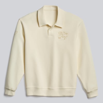 Men's Detroit Red Wings lululemon Coconut Ivory Smooth Double-Knit Long-Sleeve Polo
