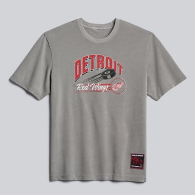 Men's Detroit Red Wings lululemon Dilute Wash Pavement Grey Heavyweight Cotton T-Shirt