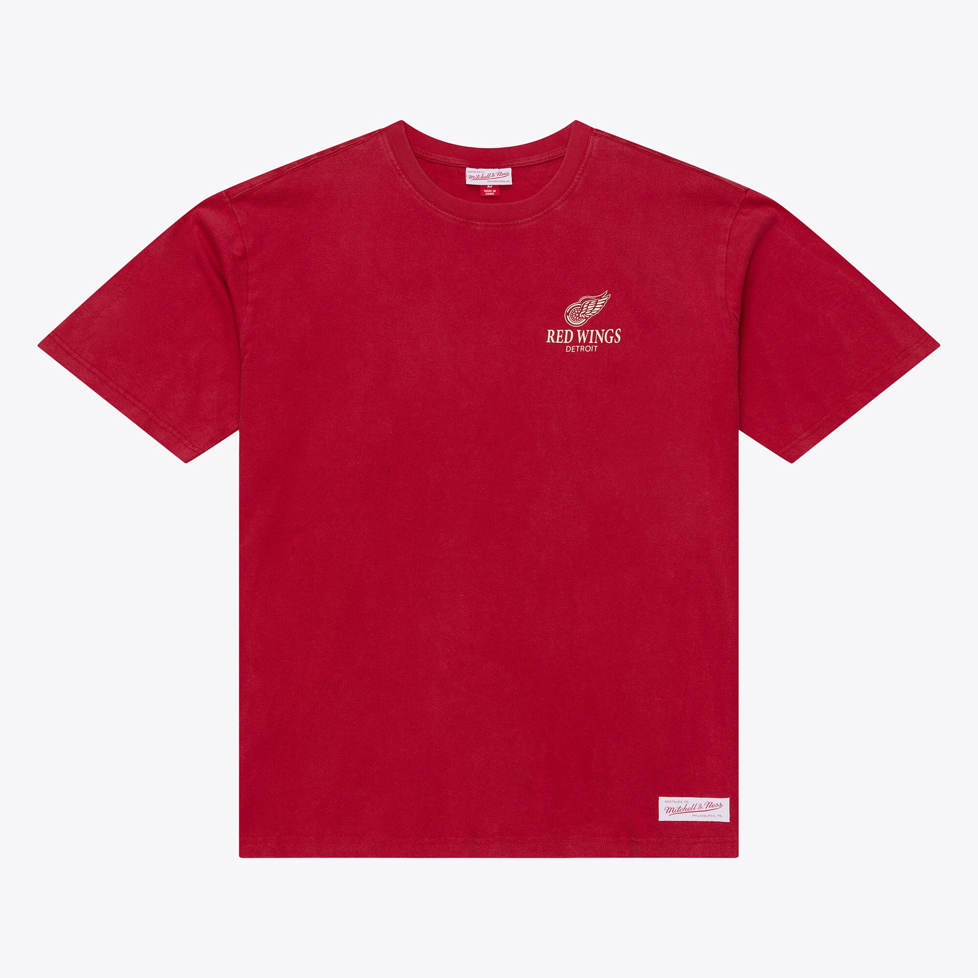 T-shirt Mitchell & Ness rouge Detroit Red Wings Core Essentials pour homme
