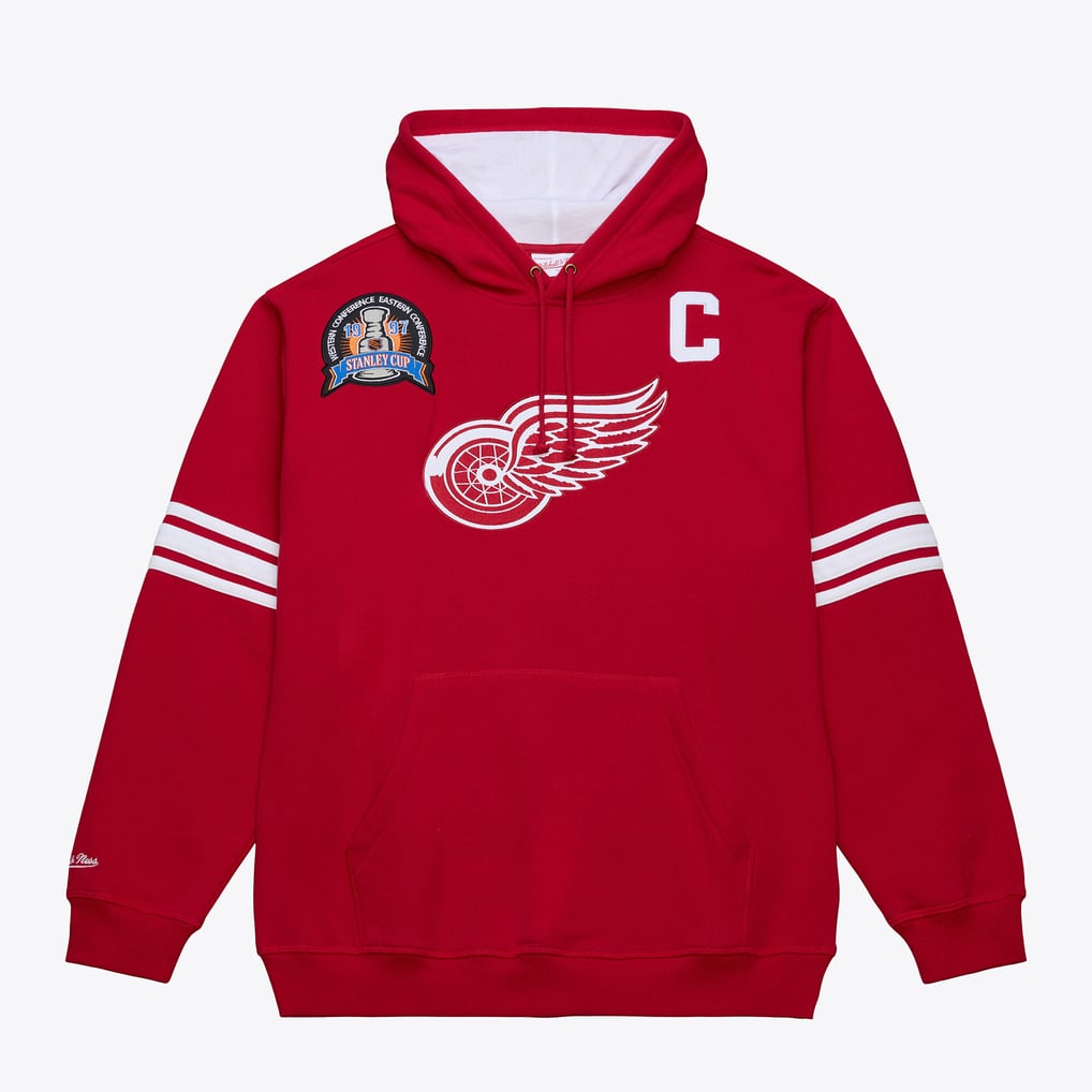 Men's Detroit Red Wings Steve Yzerman Mitchell & Ness Scarlet 1997 Name & Number Premium Pullover Hoodie