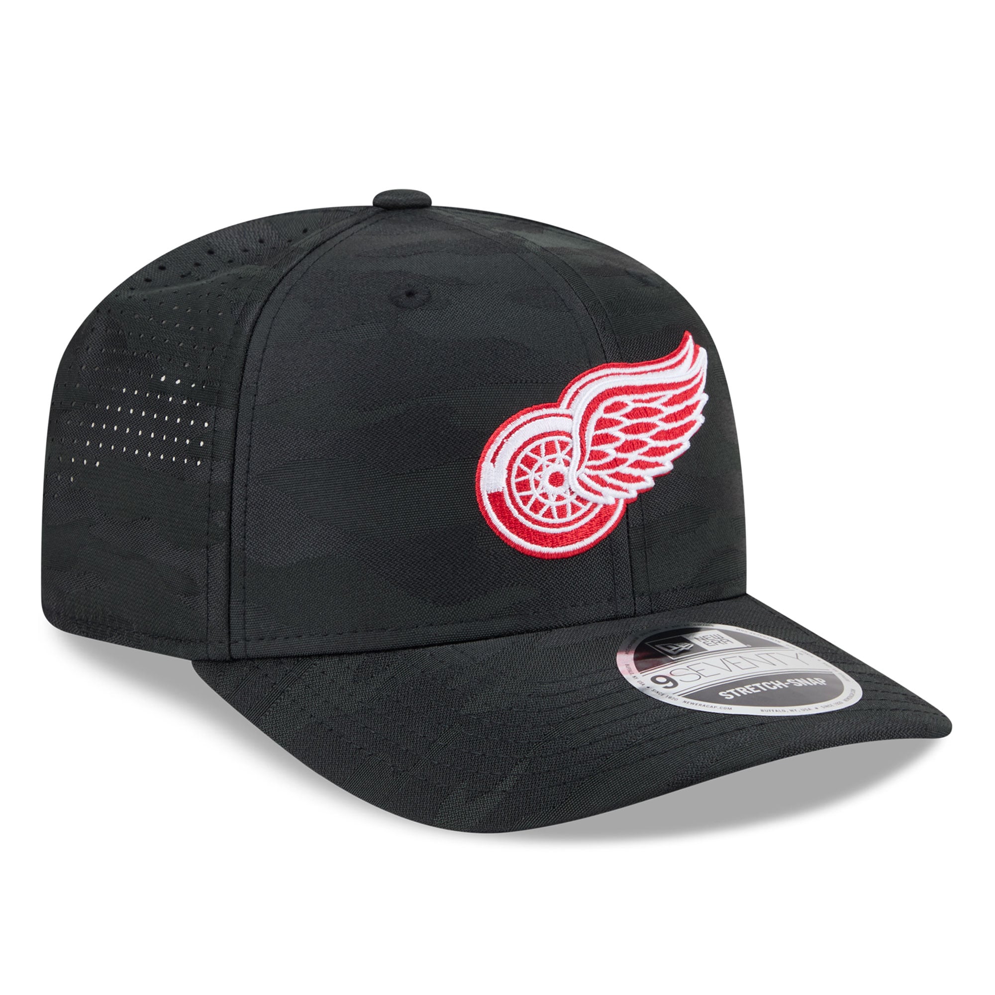 Casquette ajustable perforée New Era Detroit Red Wings Camo noire pour homme 9SEVENTY