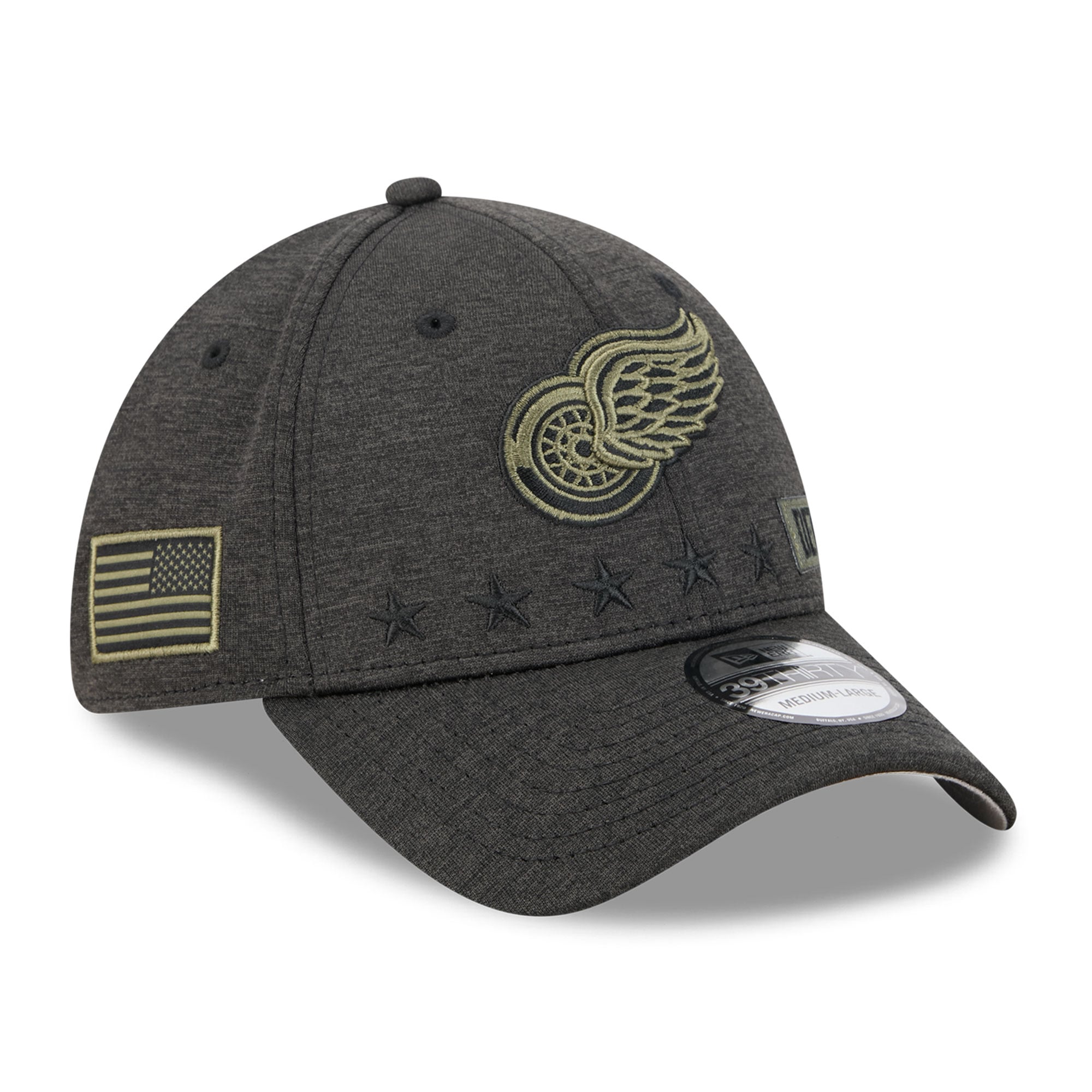 Casquette extensible New Era noire Detroit Red Wings Stealth Mode Flex 39Thirty pour homme