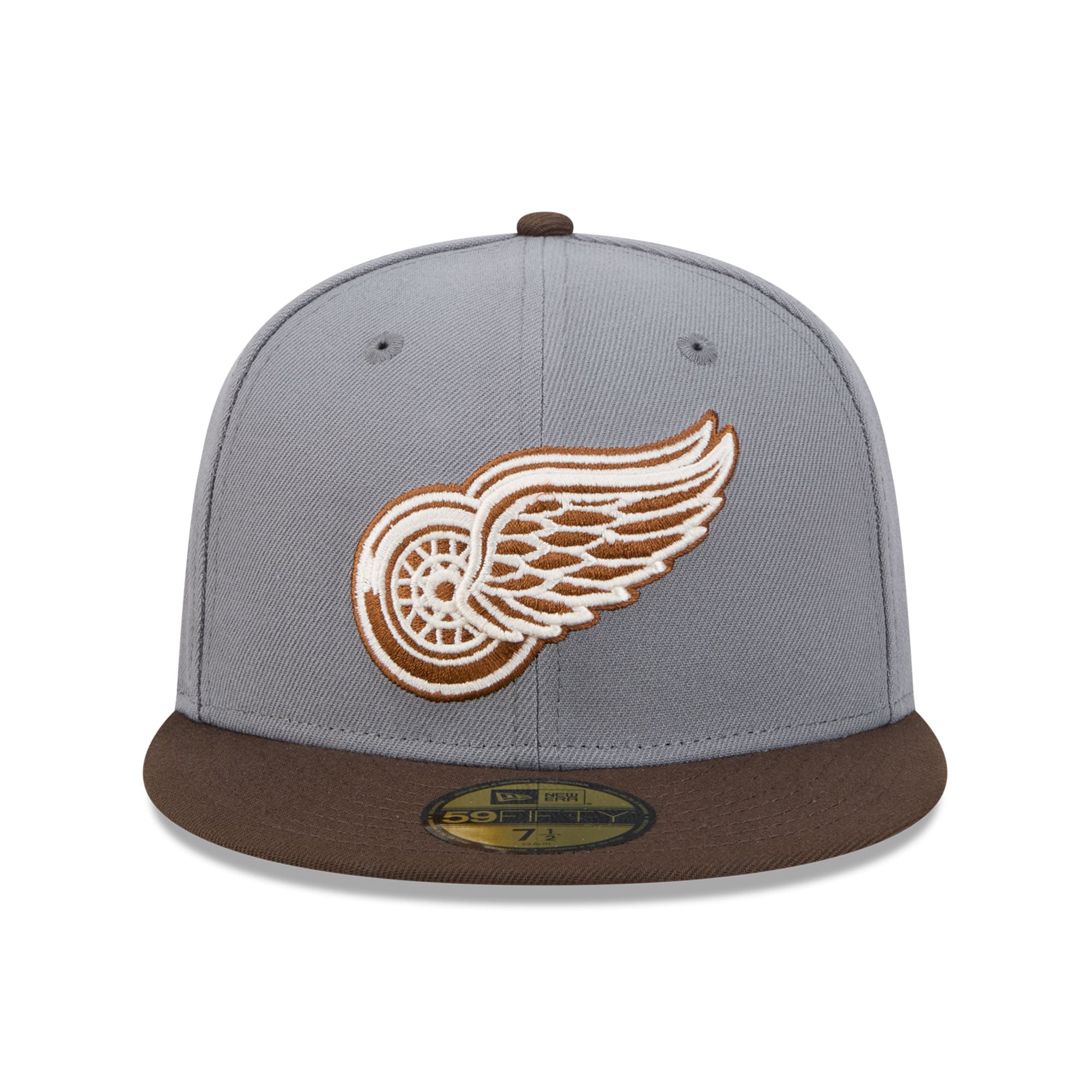 Men's New Era Charcoal/Brown Detroit Red Wings Wood Tones 59FIFTY Fitted Hat