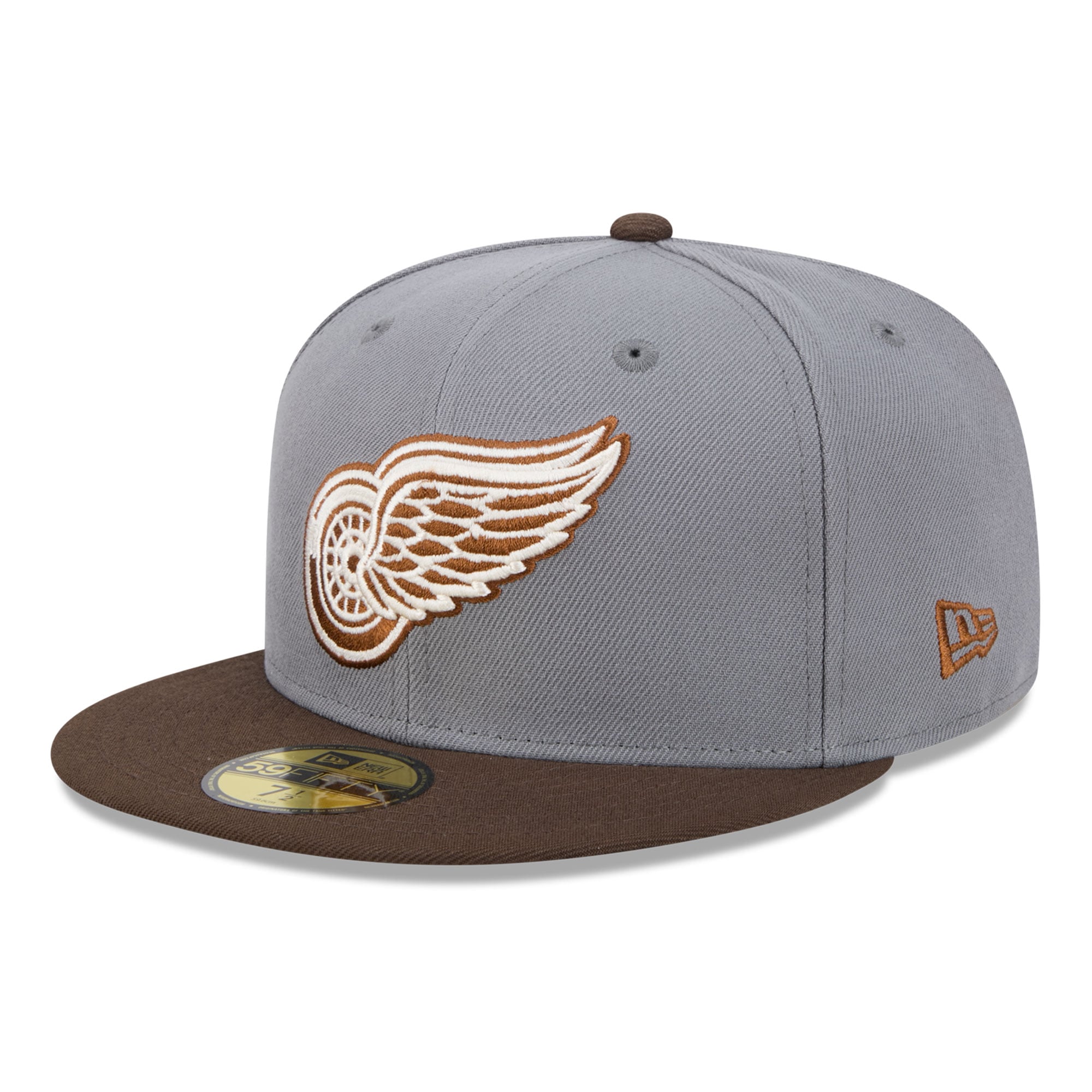 Men's New Era Charcoal/Brown Detroit Red Wings Wood Tones 59FIFTY Fitted Hat