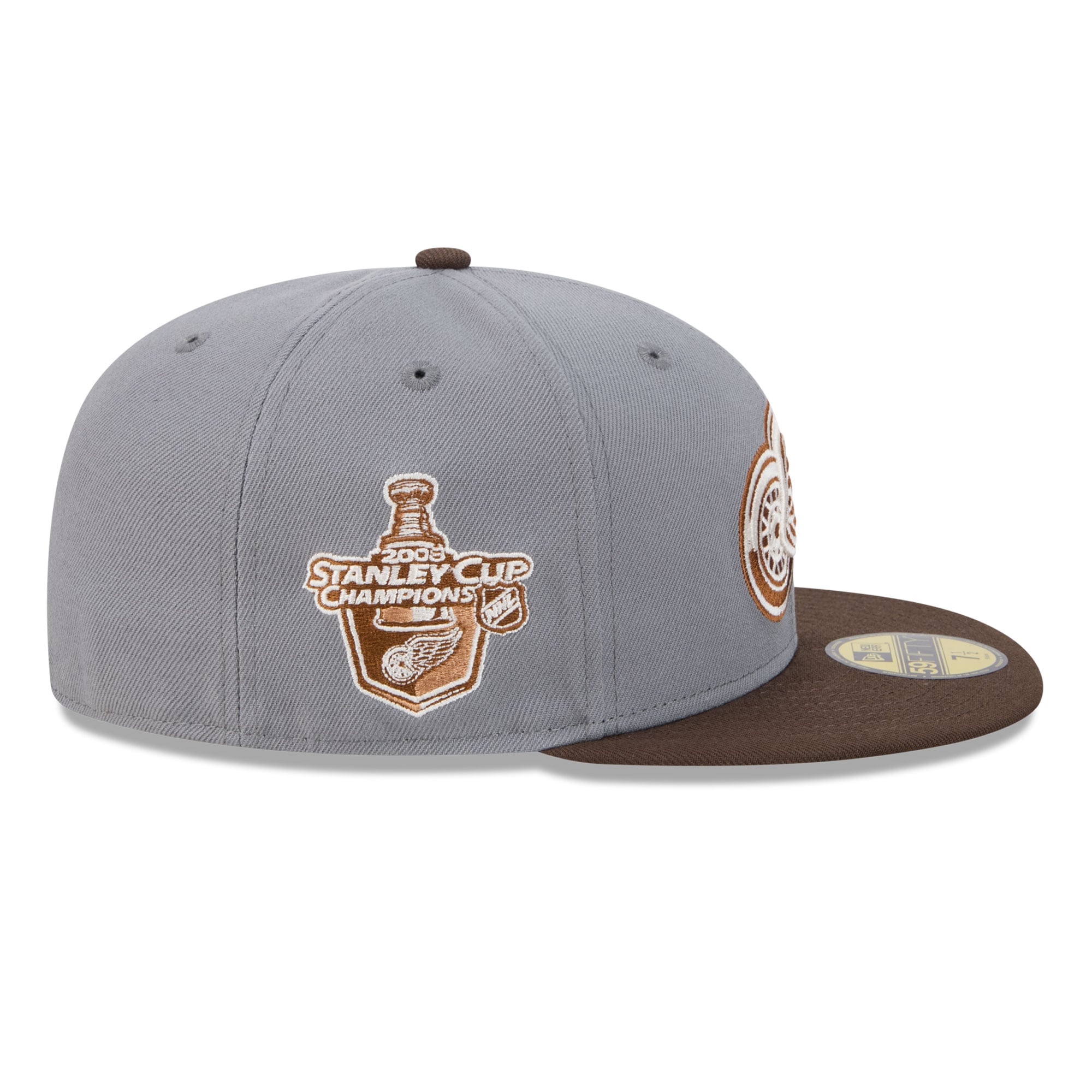 Men's New Era Charcoal/Brown Detroit Red Wings Wood Tones 59FIFTY Fitted Hat
