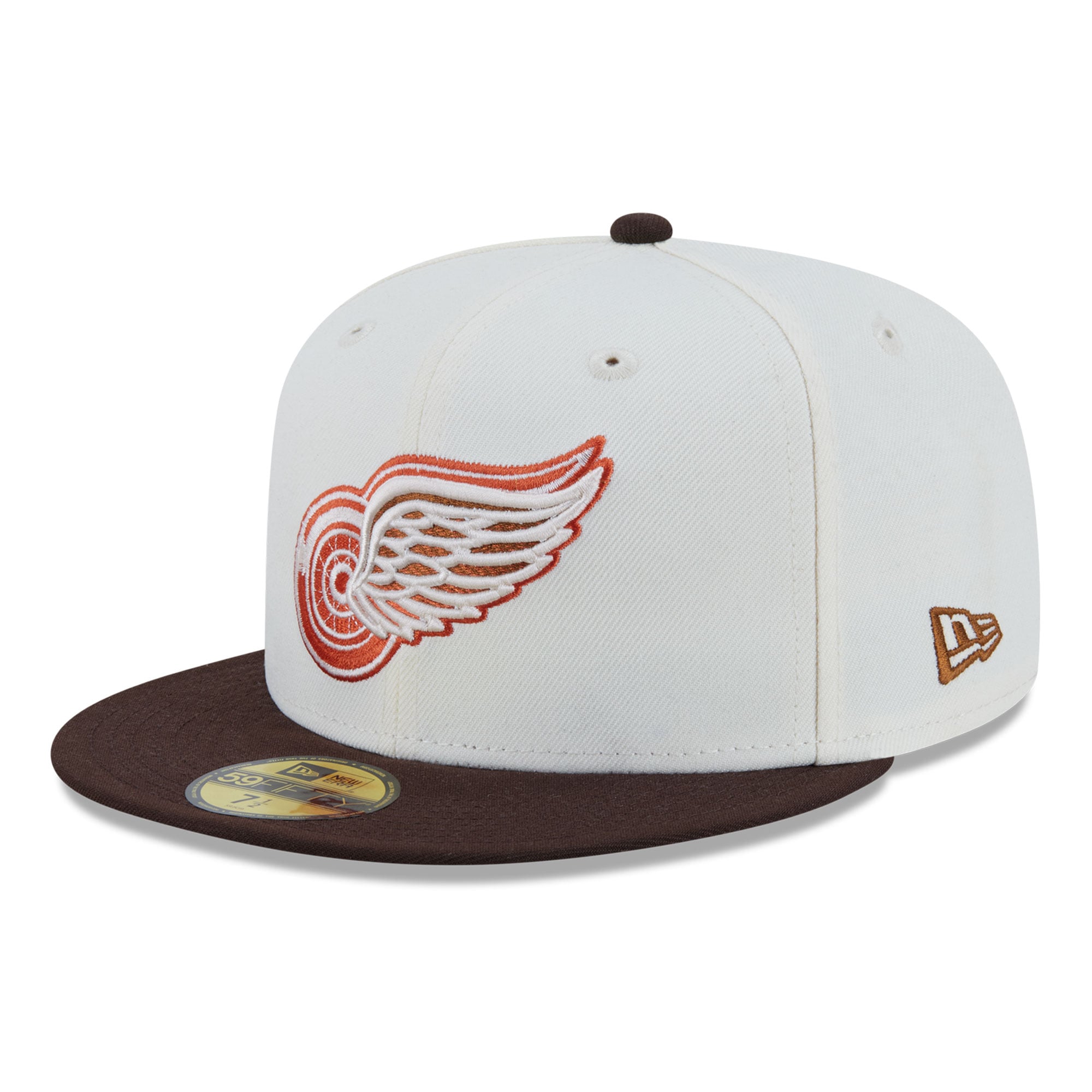 Casquette ajustée New Era 59FIFTY crème pour homme, Detroit Red Wings, motif citrouille épicée