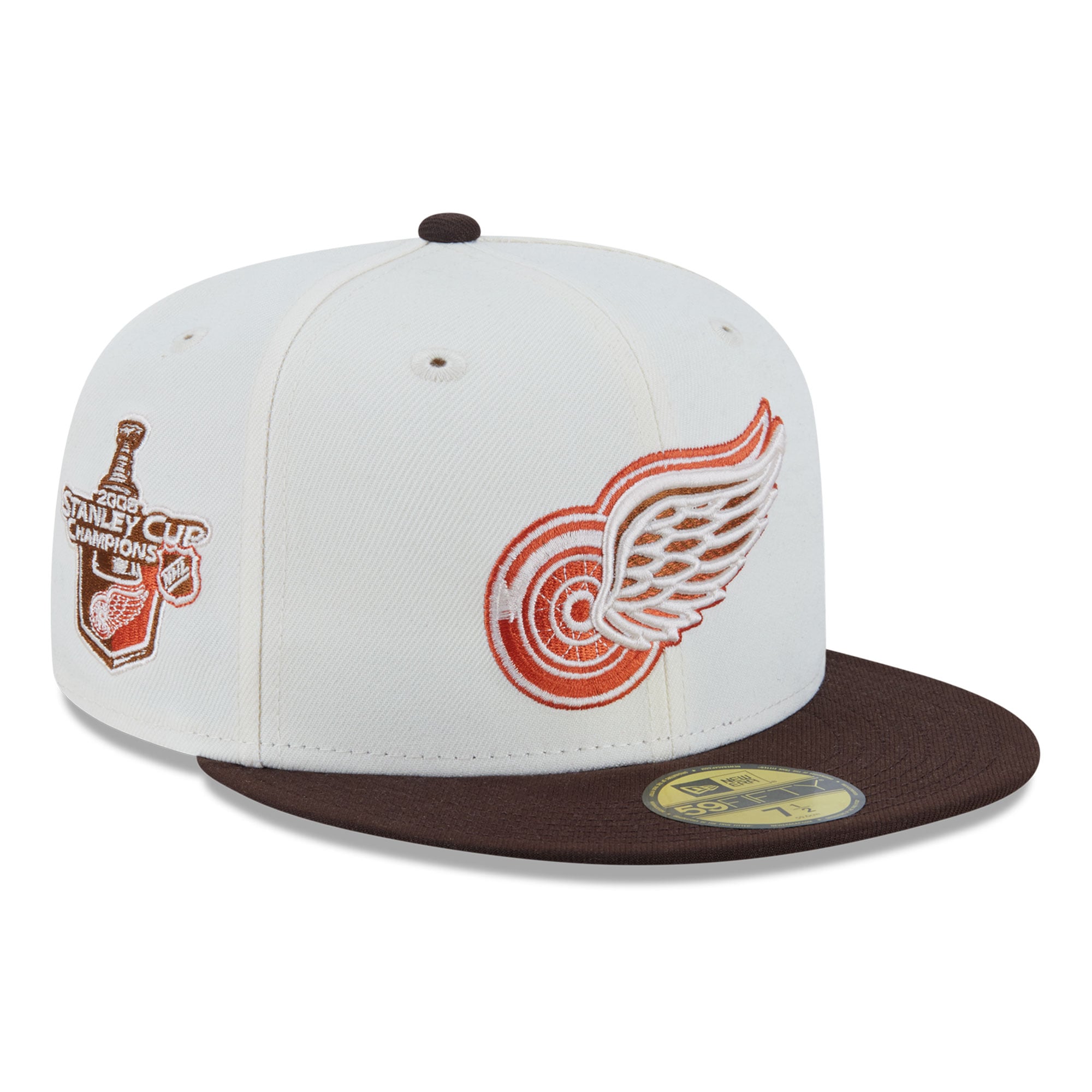 Casquette ajustée New Era 59FIFTY crème pour homme, Detroit Red Wings, motif citrouille épicée
