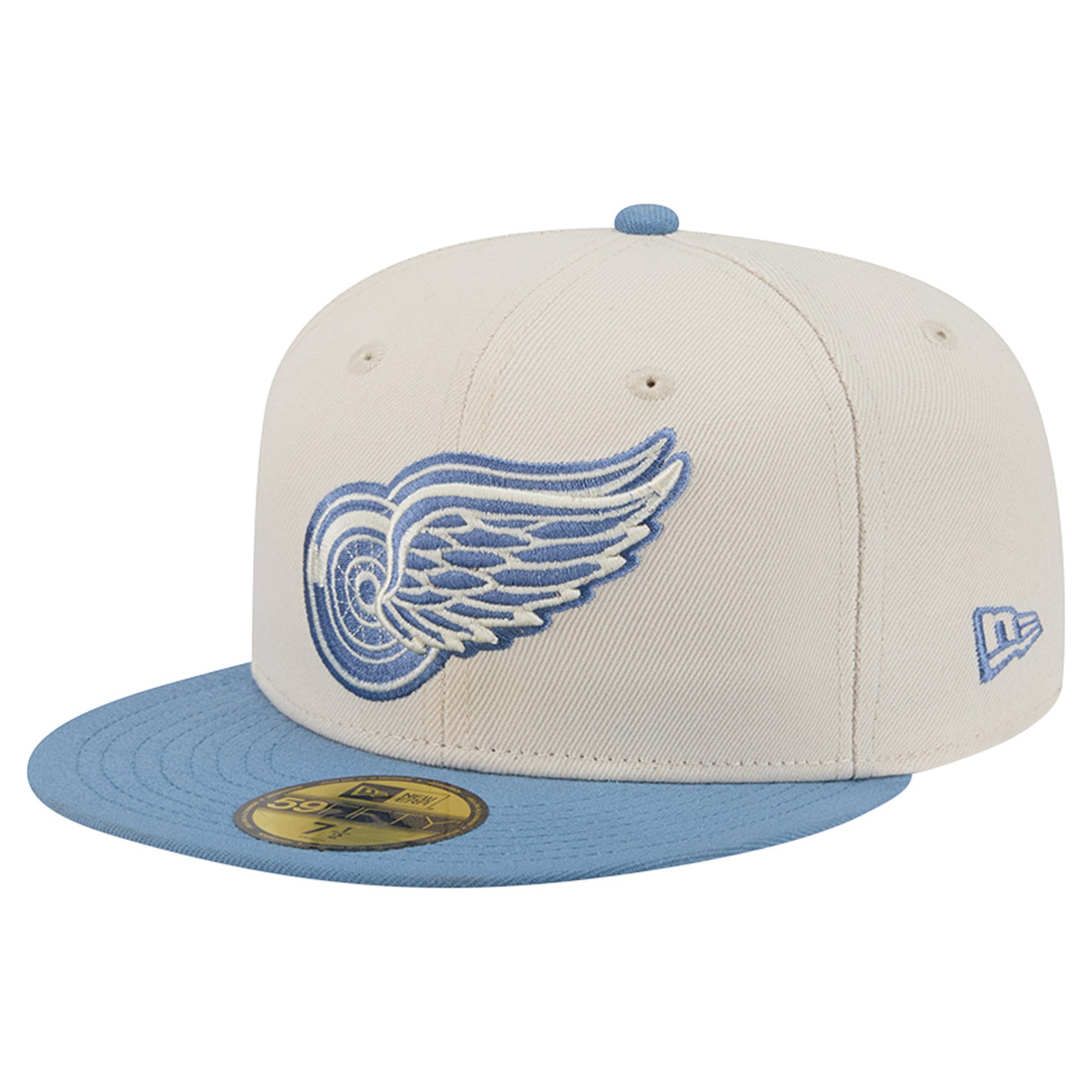 Casquette ajustée New Era 59FIFTY bicolore crème/bleue Detroit Red Wings pour homme