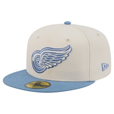 Detroit Red Wings New Era Color Pack Two-Tone 59FIFTY Fitted Hat - Cream/Blue