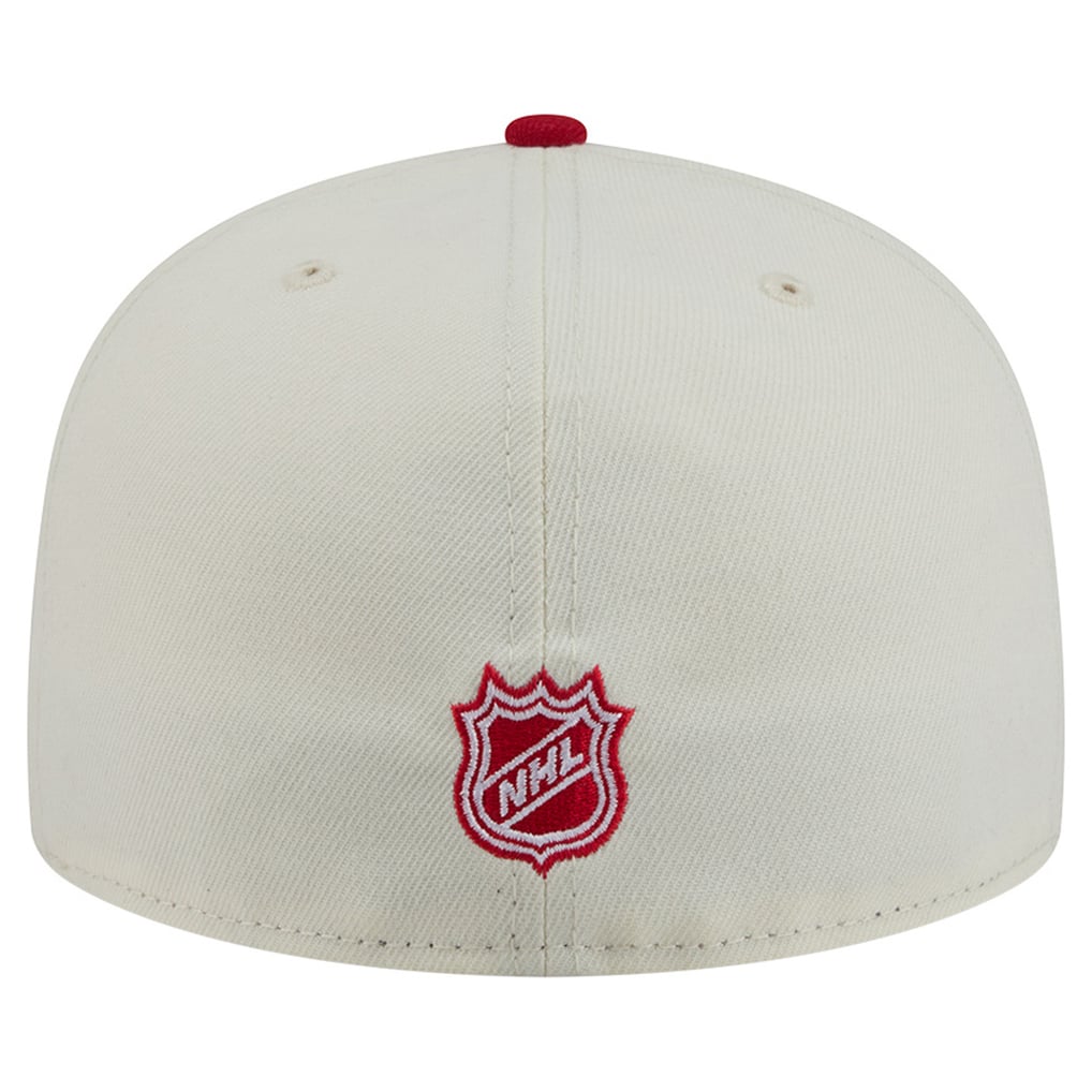 Detroit Red Wings New Era Localized Stitched 59FIFTY Fitted Hat - Cream/Red
