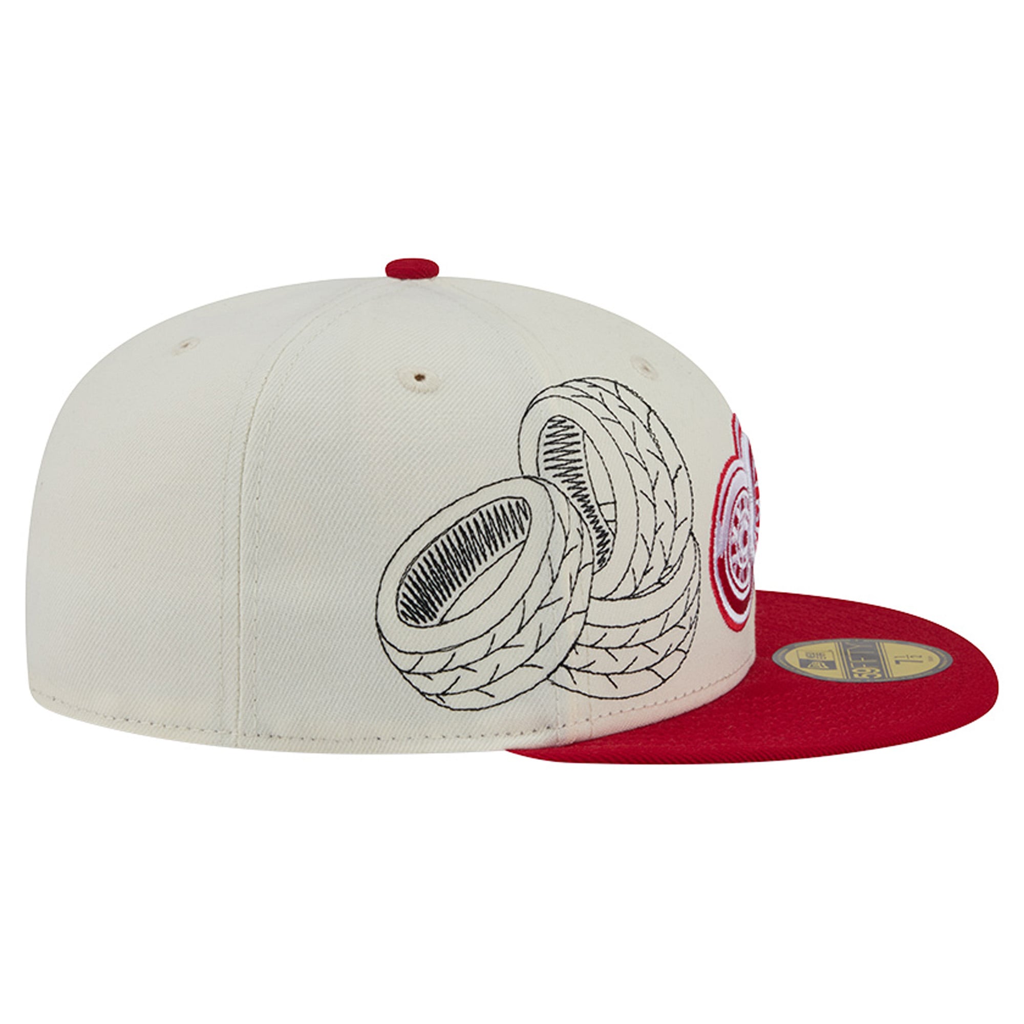 Casquette ajustée New Era 59FIFTY crème/rouge Detroit Red Wings pour homme