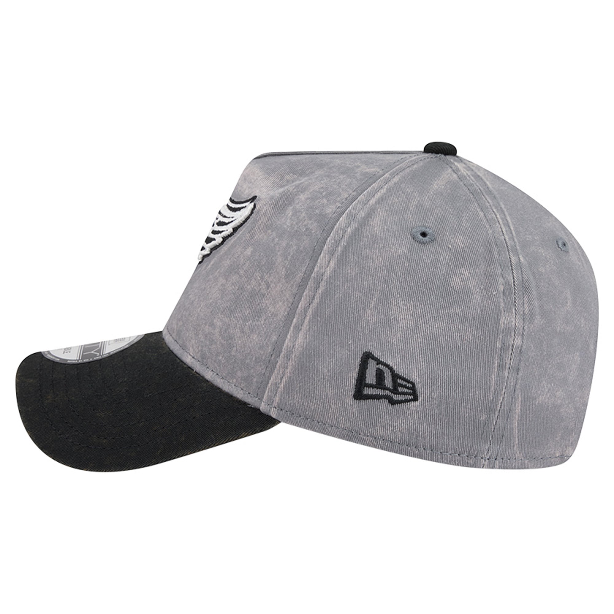 Men's New Era Gray/Black Detroit Red Wings Storm A-Frame 9FORTY Adjustable Hat
