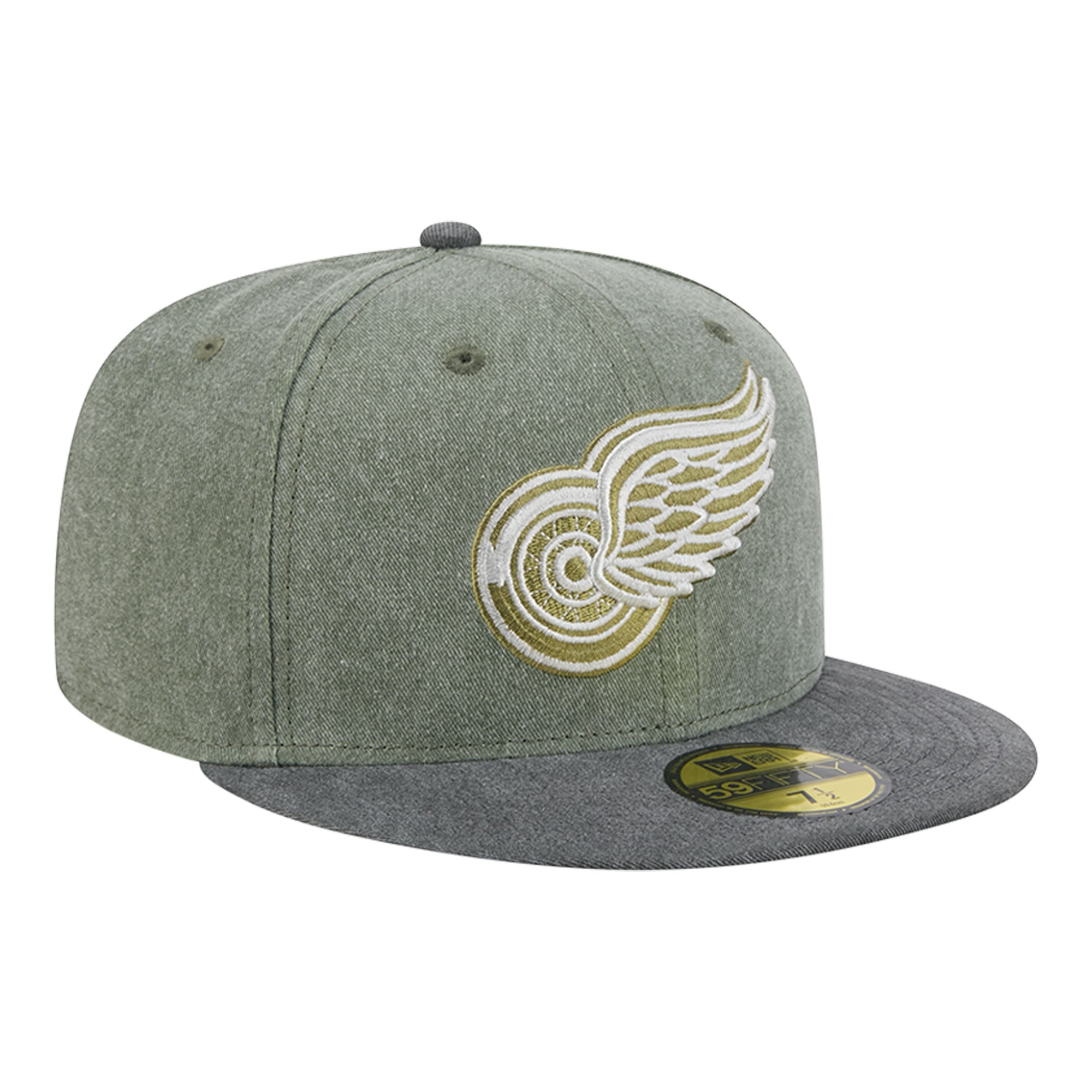 Casquette ajustée New Era 59FIFTY pour homme, coloris olive/noir, Detroit Red Wings Roll Call