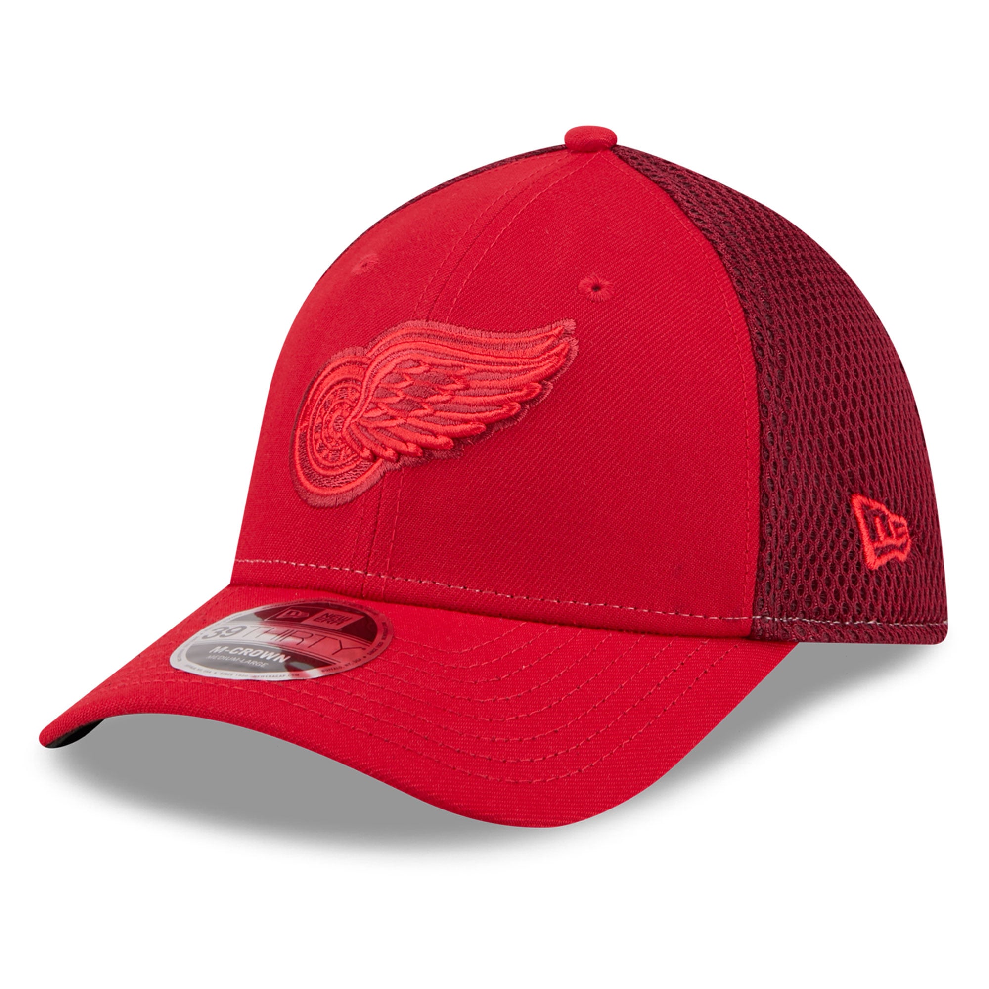 Casquette extensible New Era rouge Detroit Red Wings Neo Mesh 39THIRTY M-Crown pour homme