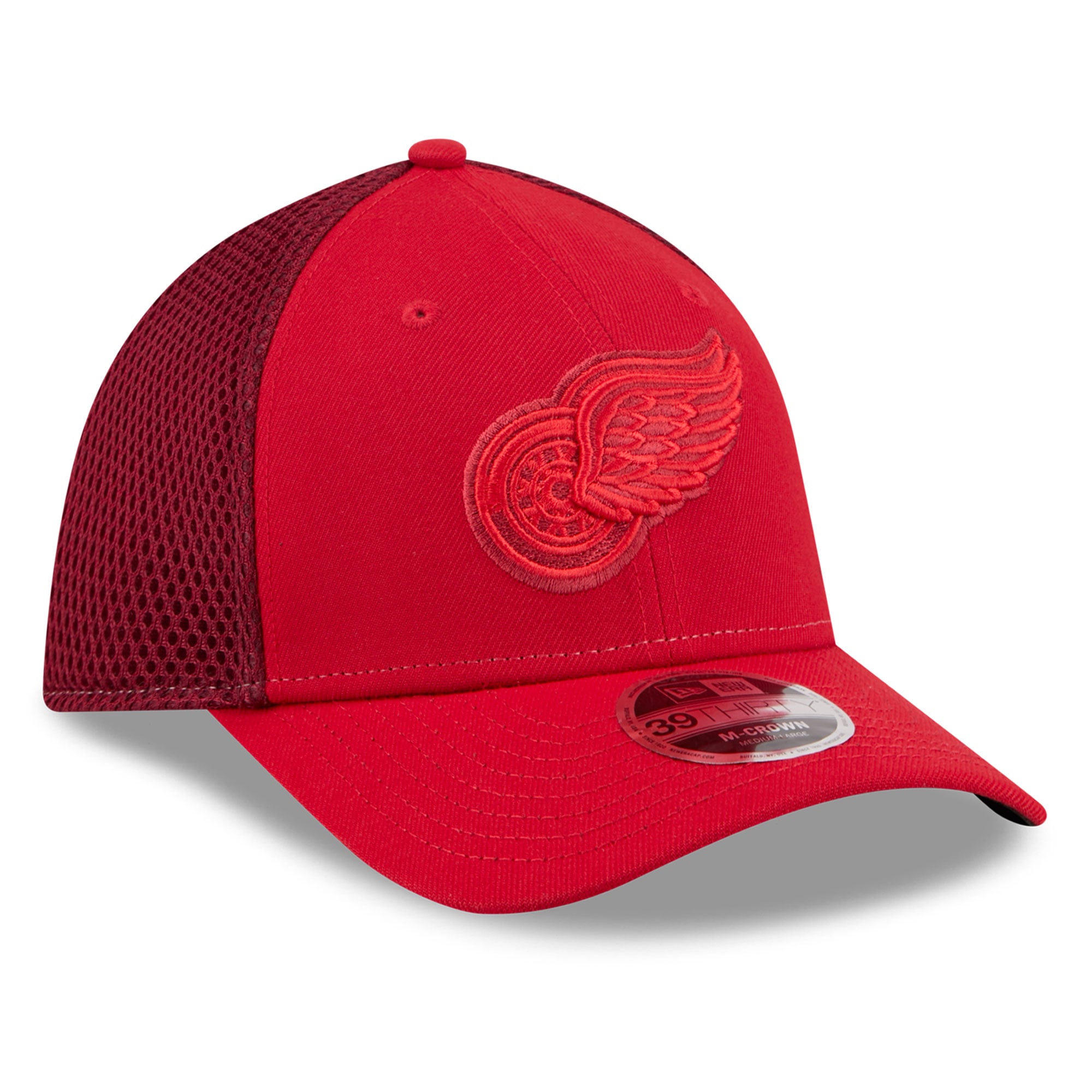 Casquette extensible New Era rouge Detroit Red Wings Neo Mesh 39THIRTY M-Crown pour homme