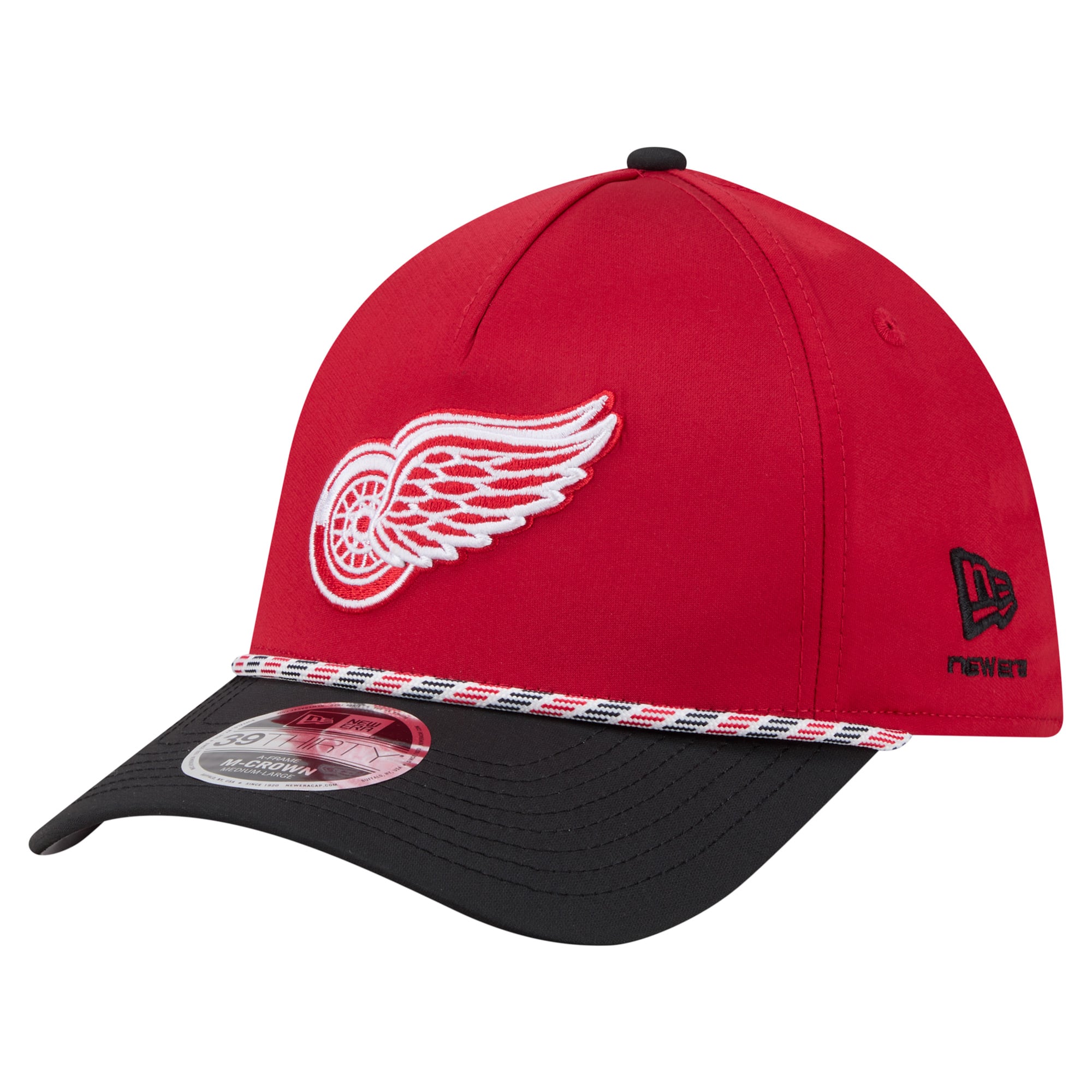 Men's New Era Red/Black Detroit Red Wings 2-Tone Featherweight 39THIRTY A-Frame M-Crown Flex Hat