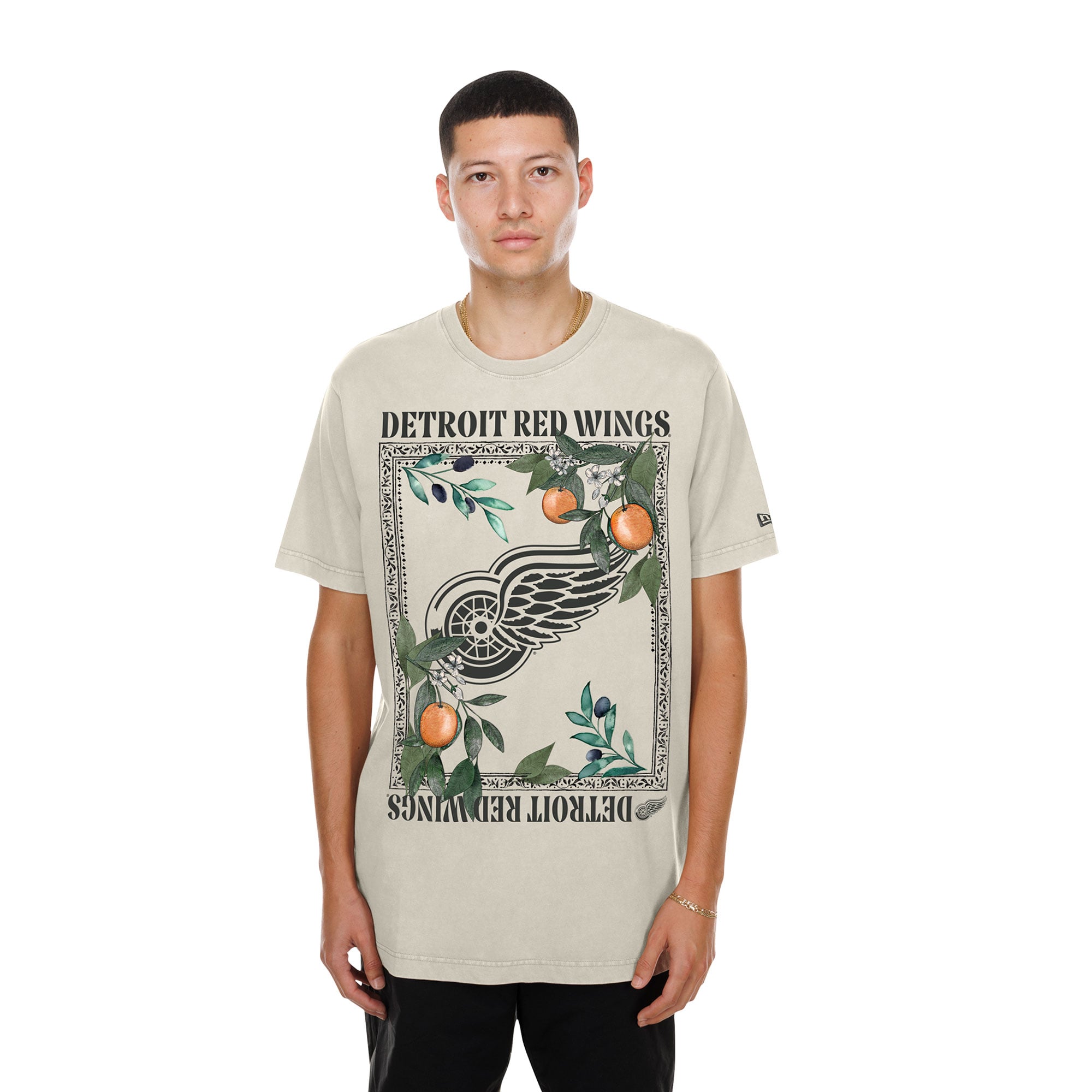 T-shirt fleuri New Era sable Detroit Red Wings pour homme