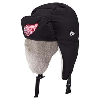  Detroit Red Wings New Era x Alpha Industries Puffer Quilted Trapper Hat - Black