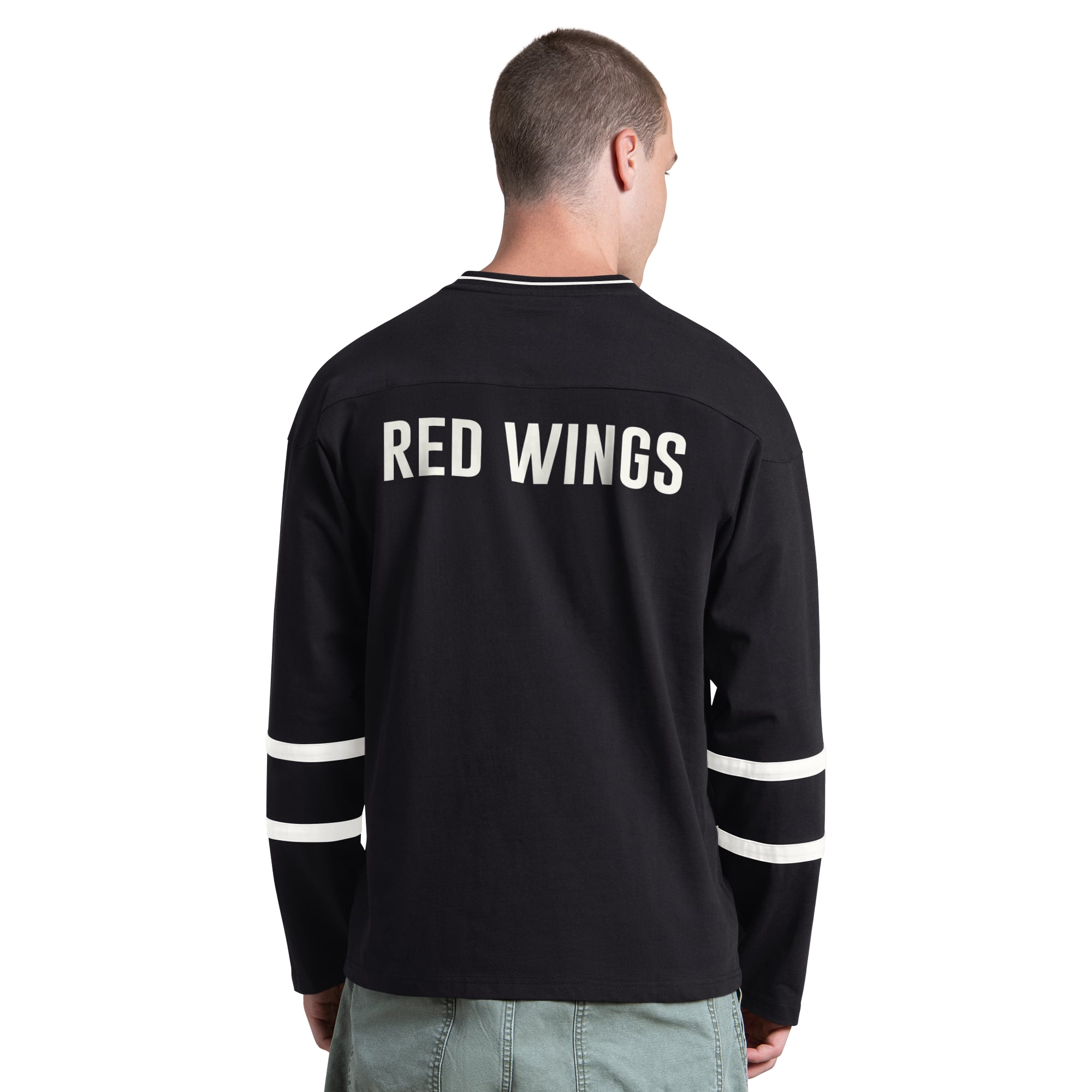 T-shirt à manches longues et col en V Starter noir pour homme