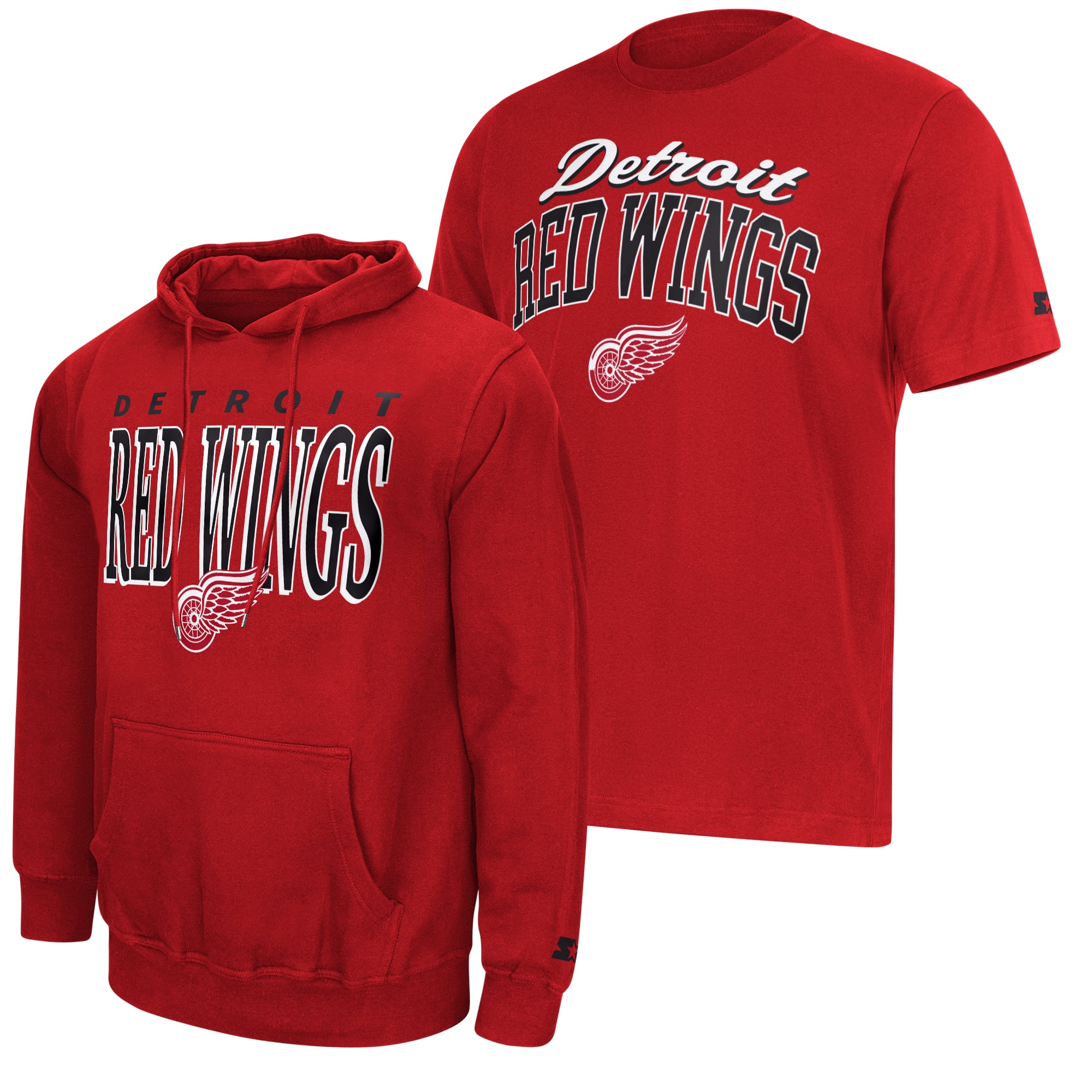 Ensemble sweat à capuche et t-shirt Starter rouge Detroit Red Wings pour homme