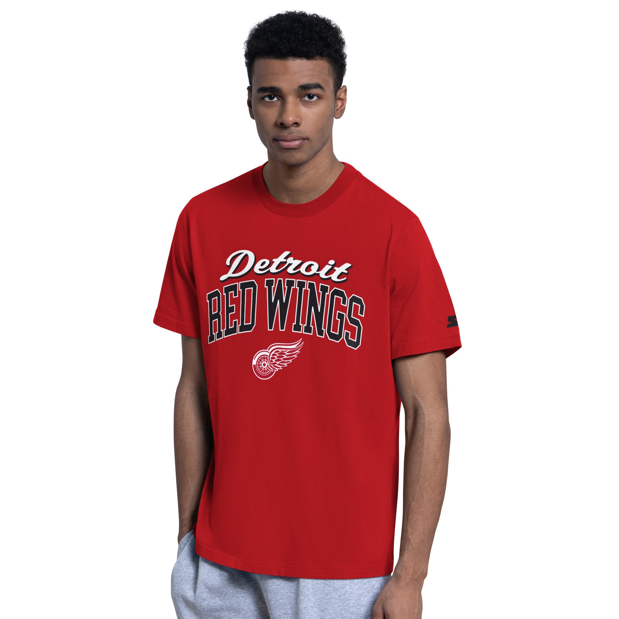 Ensemble t-shirt et sweat à capuche Starter rouge Detroit Red Wings pour homme