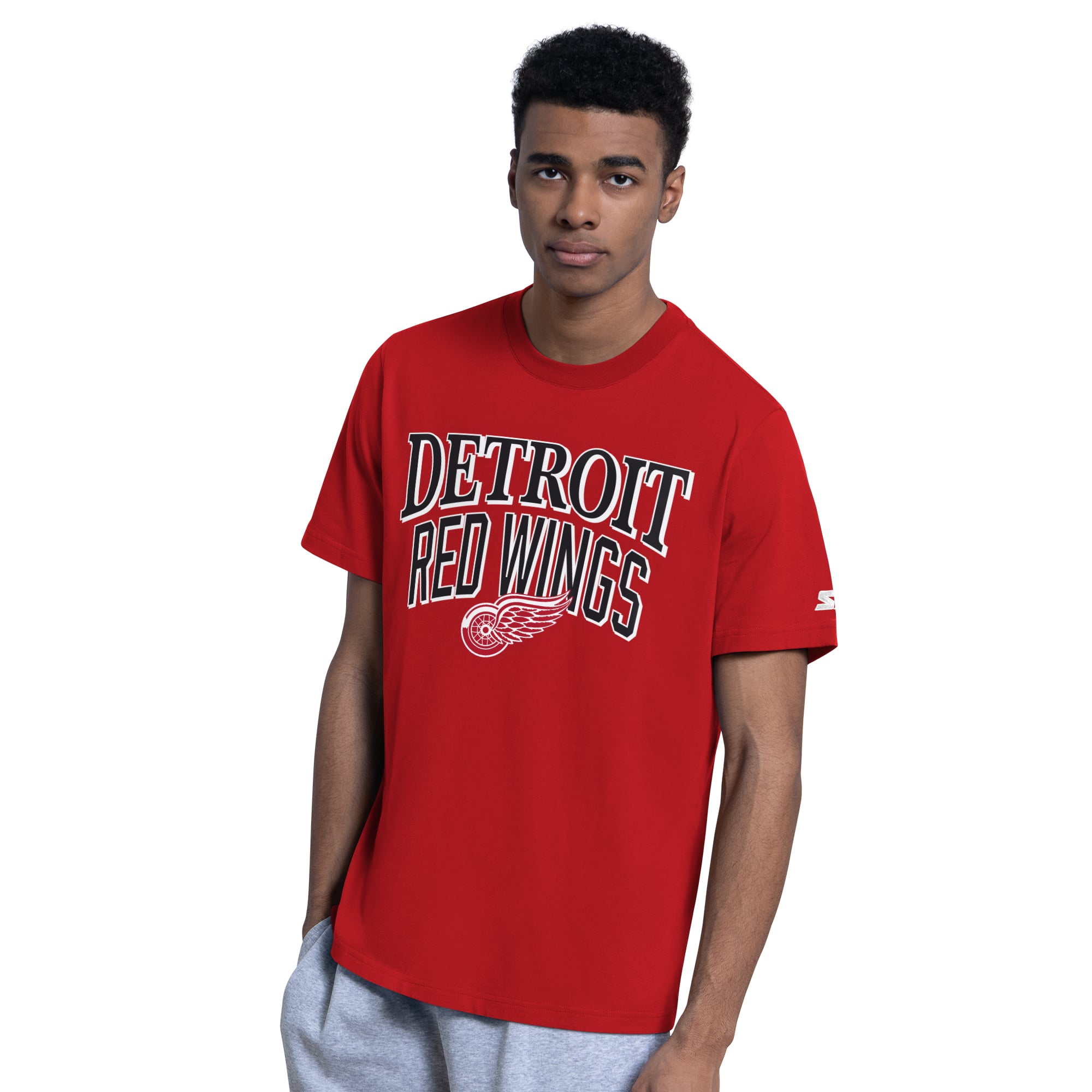 Ensemble de deux t-shirts Starter pour hommes, rouge/gris chiné, Detroit Red Wings