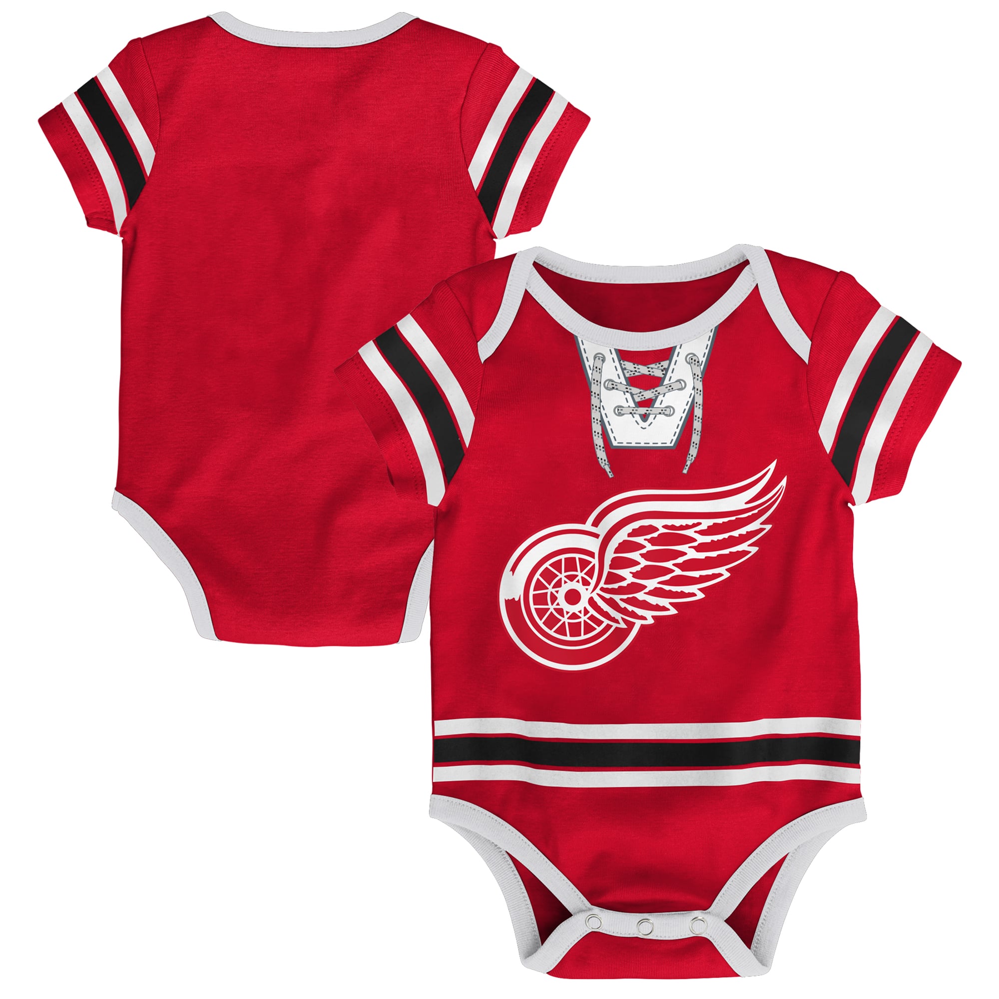 Body de hockey rouge Detroit Red Wings pour nouveau-né Outerstuff