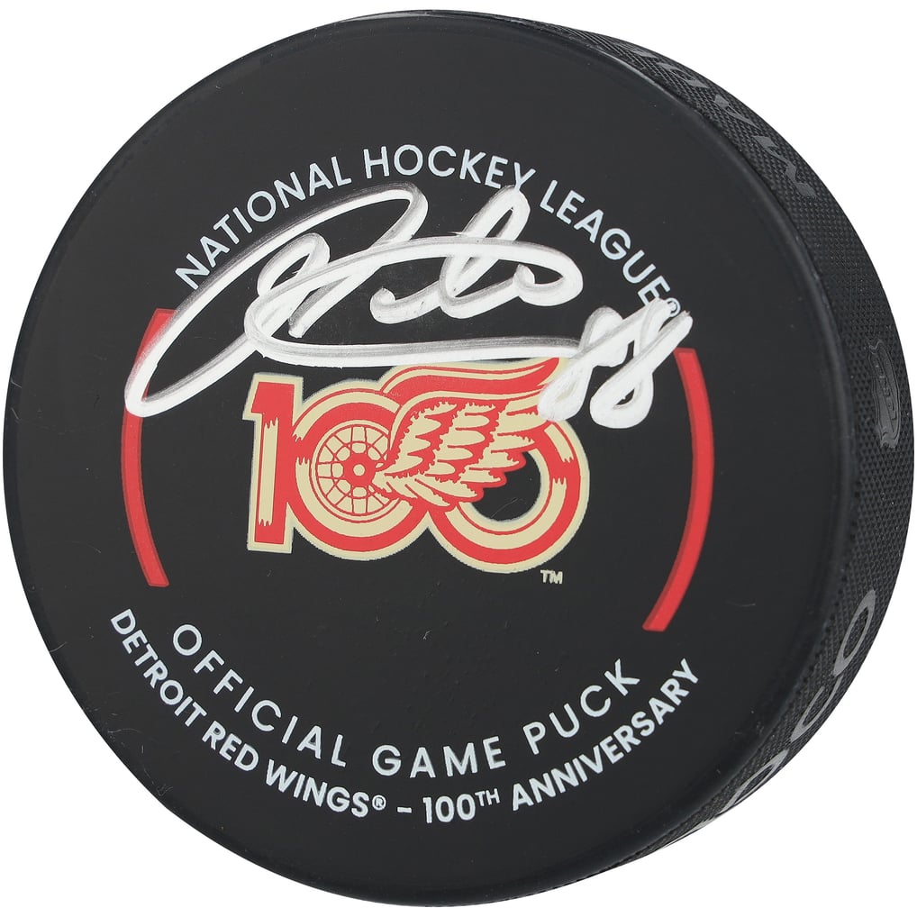 Patrick Kane Detroit Red Wings Autographed Fanatics Authentic 100th Anniversary Official Game Puck