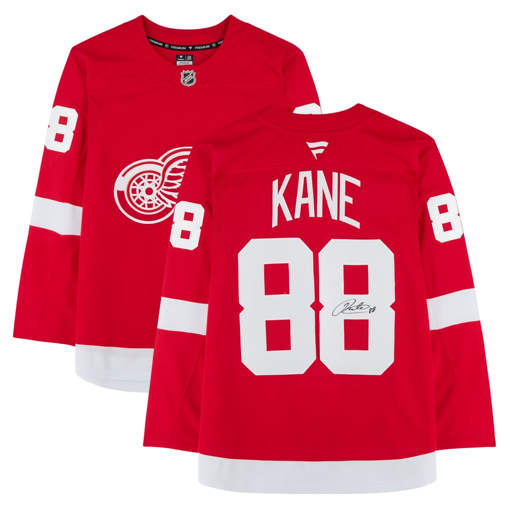 Maillot Fanatics Premium rouge authentique et autographié de Patrick Kane, des Red Wings de Détroit