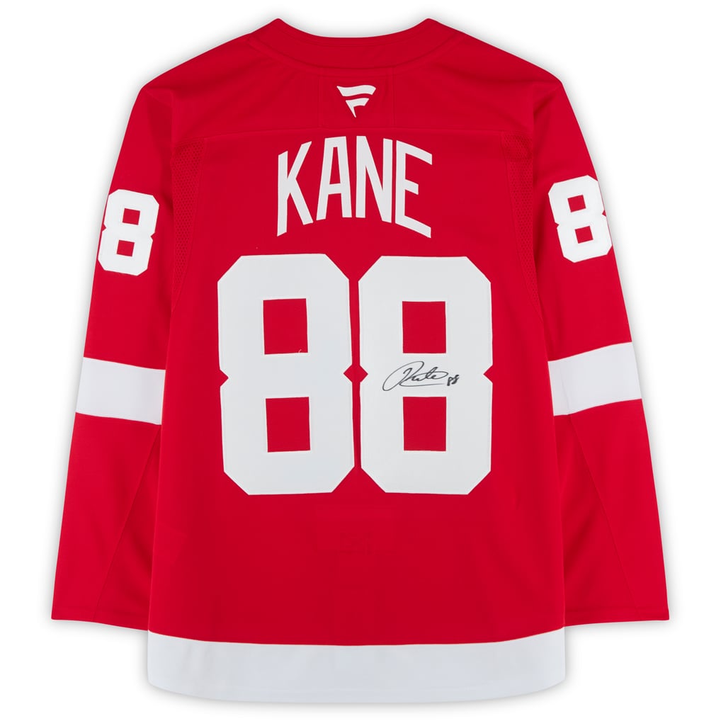 Maillot Fanatics Premium rouge authentique et autographié de Patrick Kane, des Red Wings de Détroit