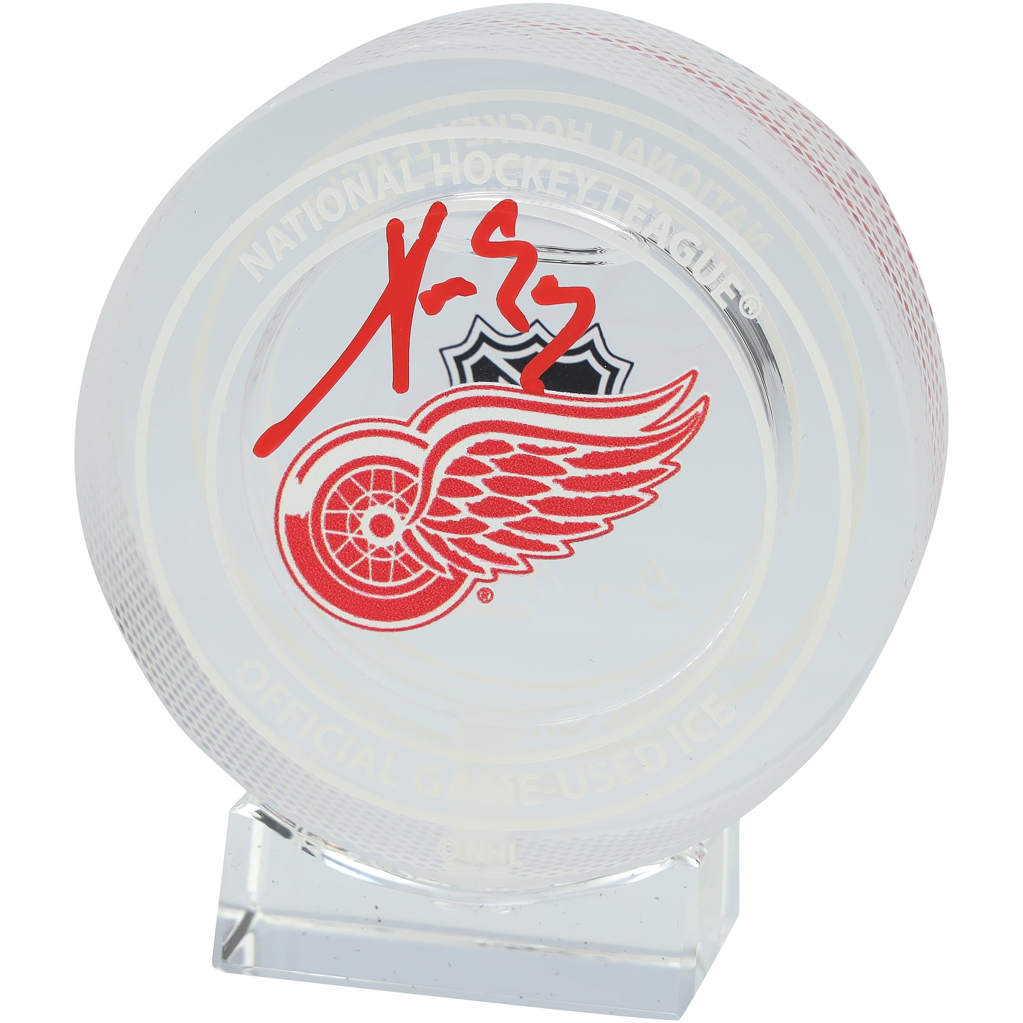 Pavel Datsyuk Detroit Red Wings Autographed Crystal Puck - Filled with Ice from the 2024-25 Season