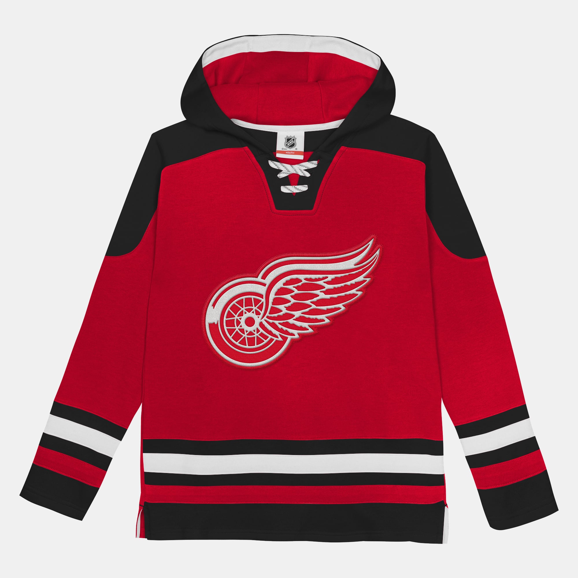 Sweat à capuche raglan col en V rouge Detroit Red Wings pour enfants d'âge préscolaire