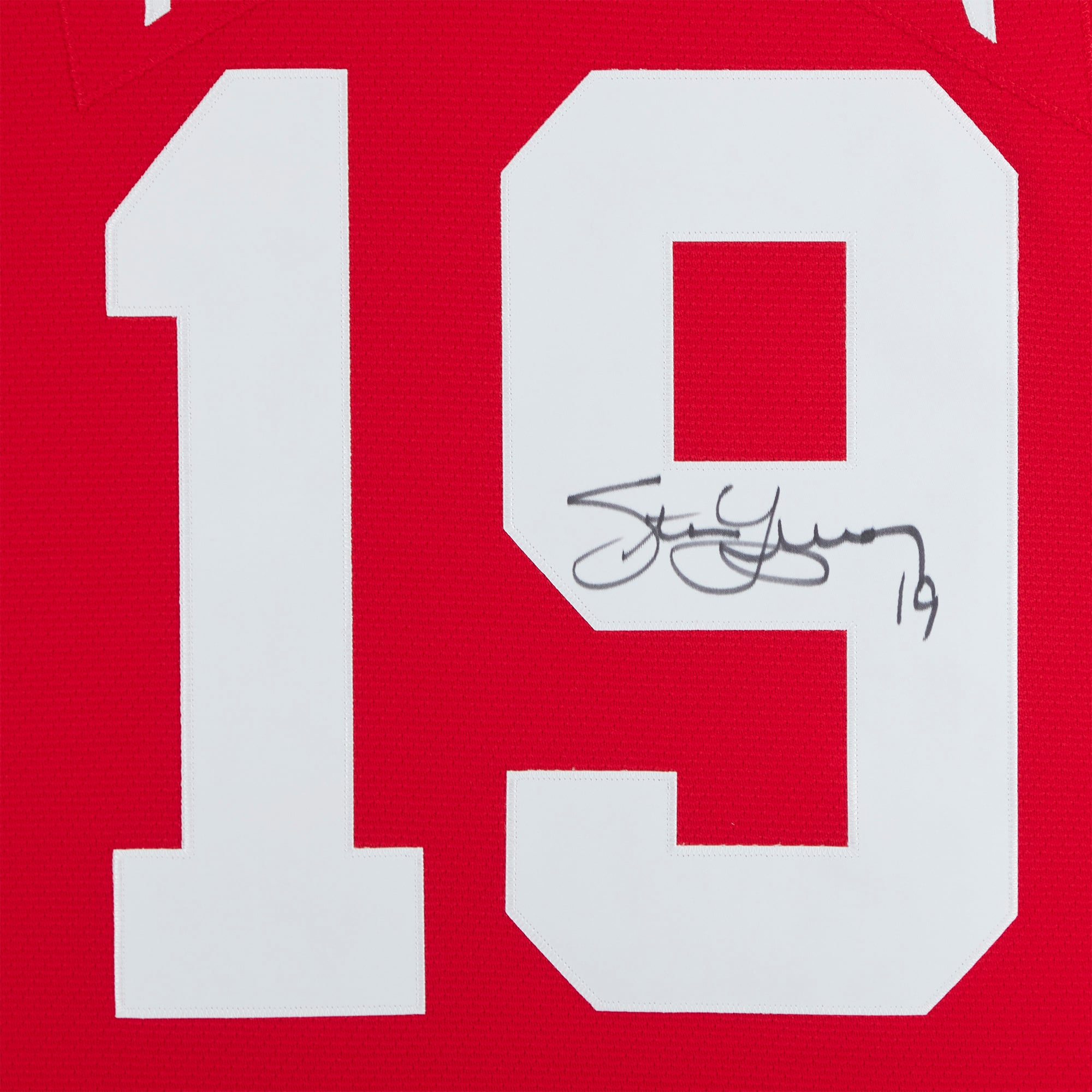 Maillot rouge autographié Mitchell & Ness par Steve Yzerman des Red Wings de Detroit