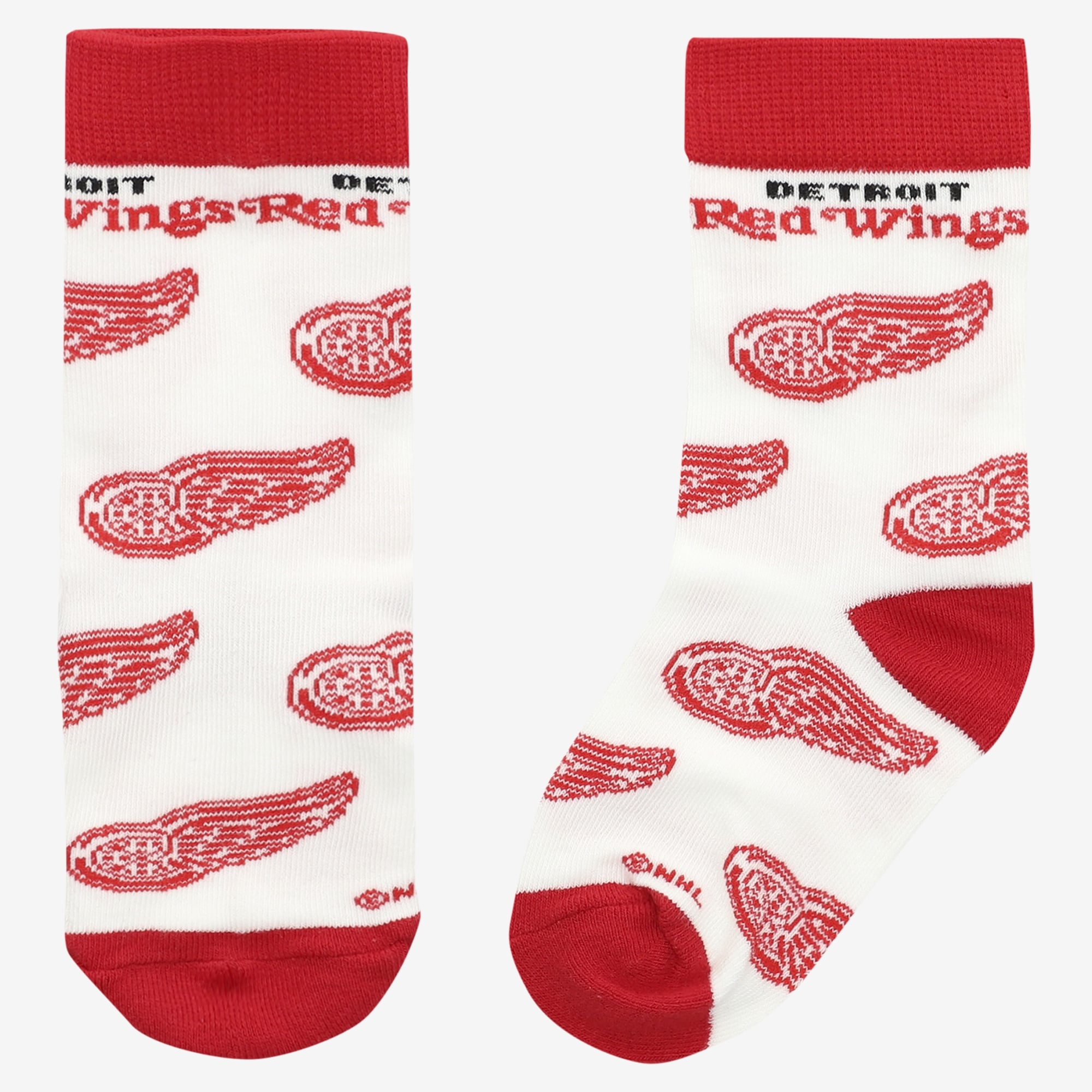 Chaussettes blanches à imprimé intégral Detroit Red Wings pour tout-petits