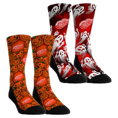  Detroit Red Wings Rock Em Unisex Halloween Crew Socks 2-Pack Set - Orange