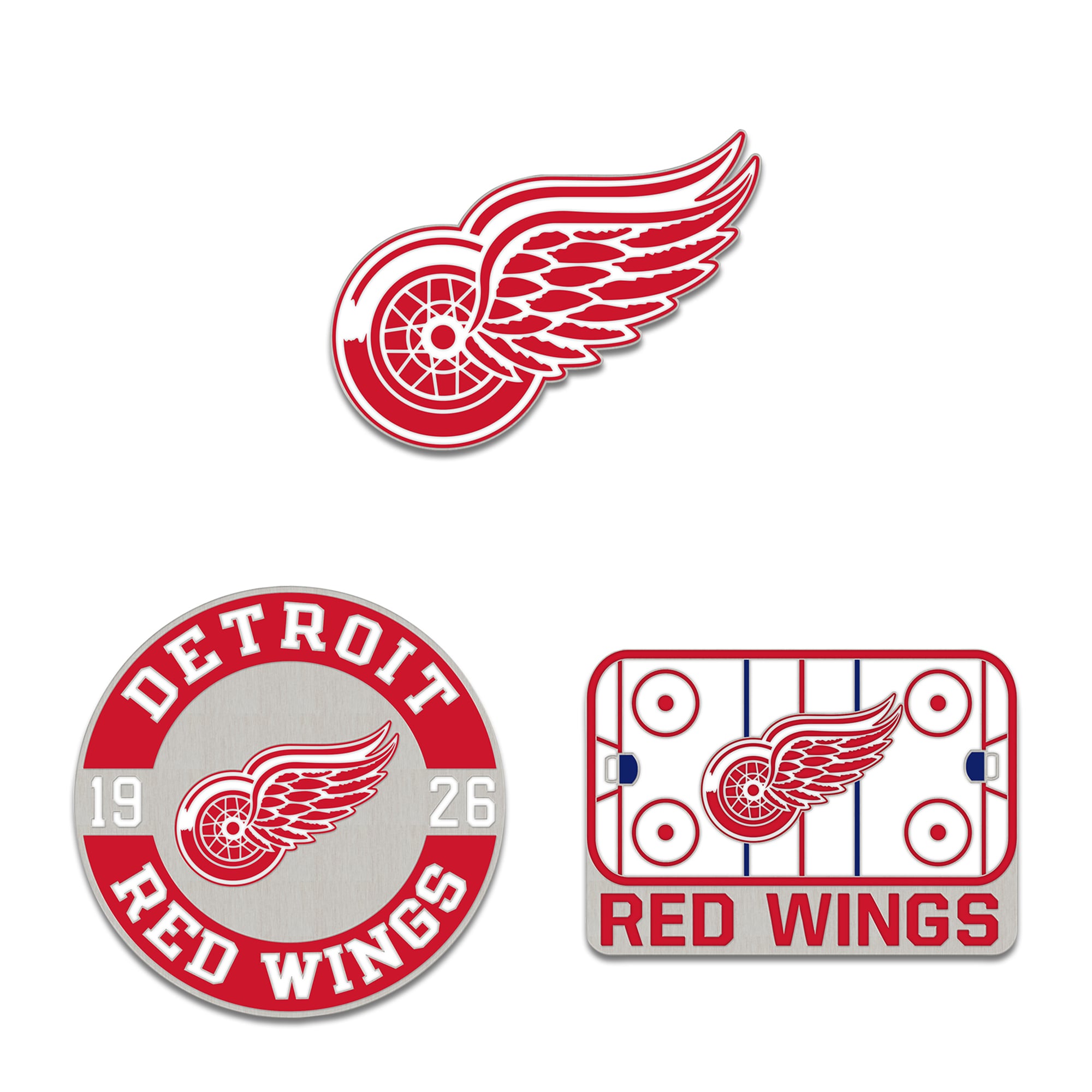 Ensemble de trois pin de collection WinCraft Detroit Red Wings