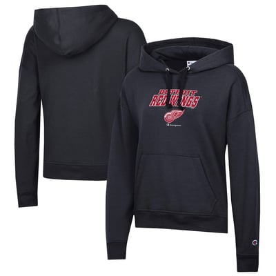 Detroit Red Wings Champion Women's Powerblend Fleece Pullover Hoodie - Black