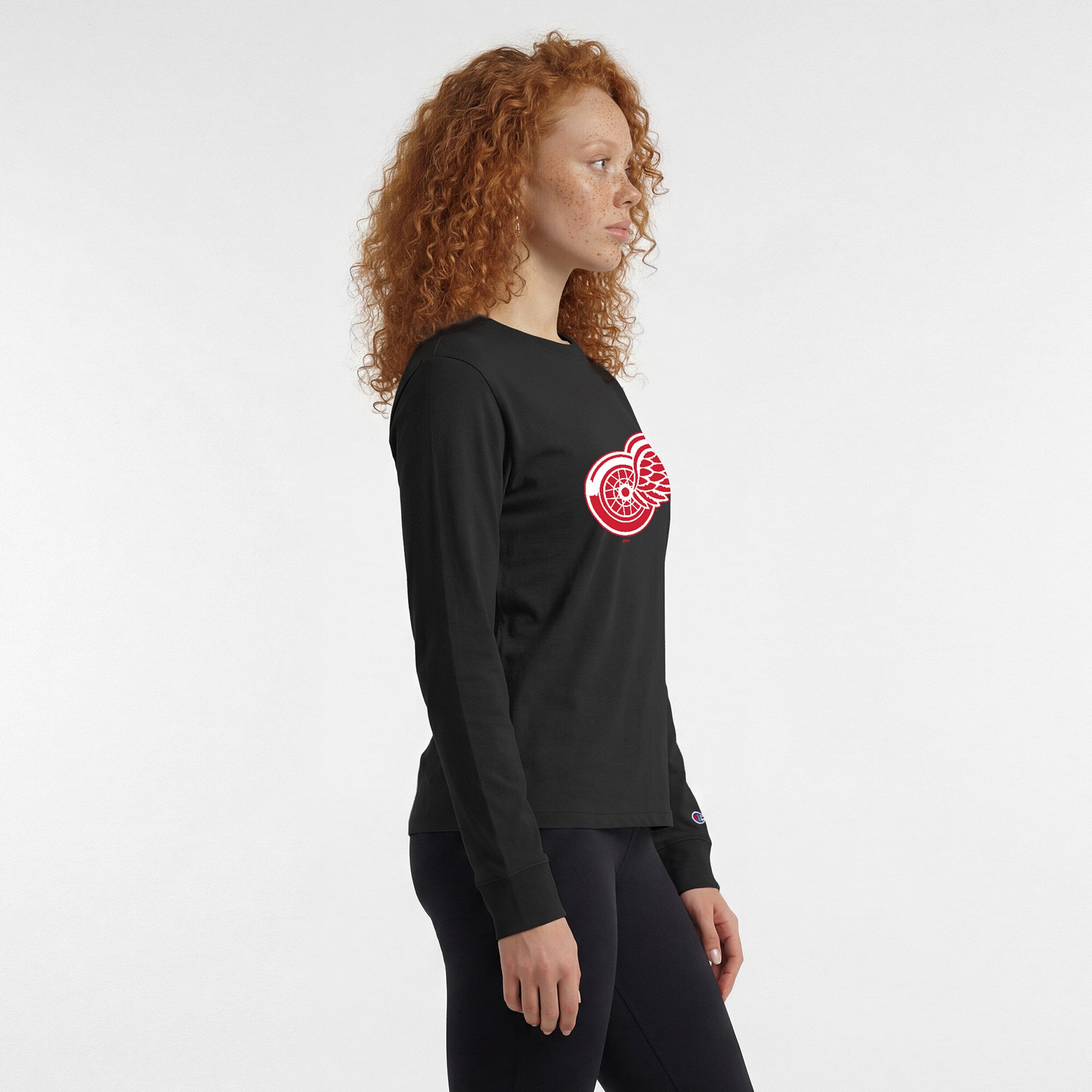 T-shirt à manches longues noir Champion pour femmes