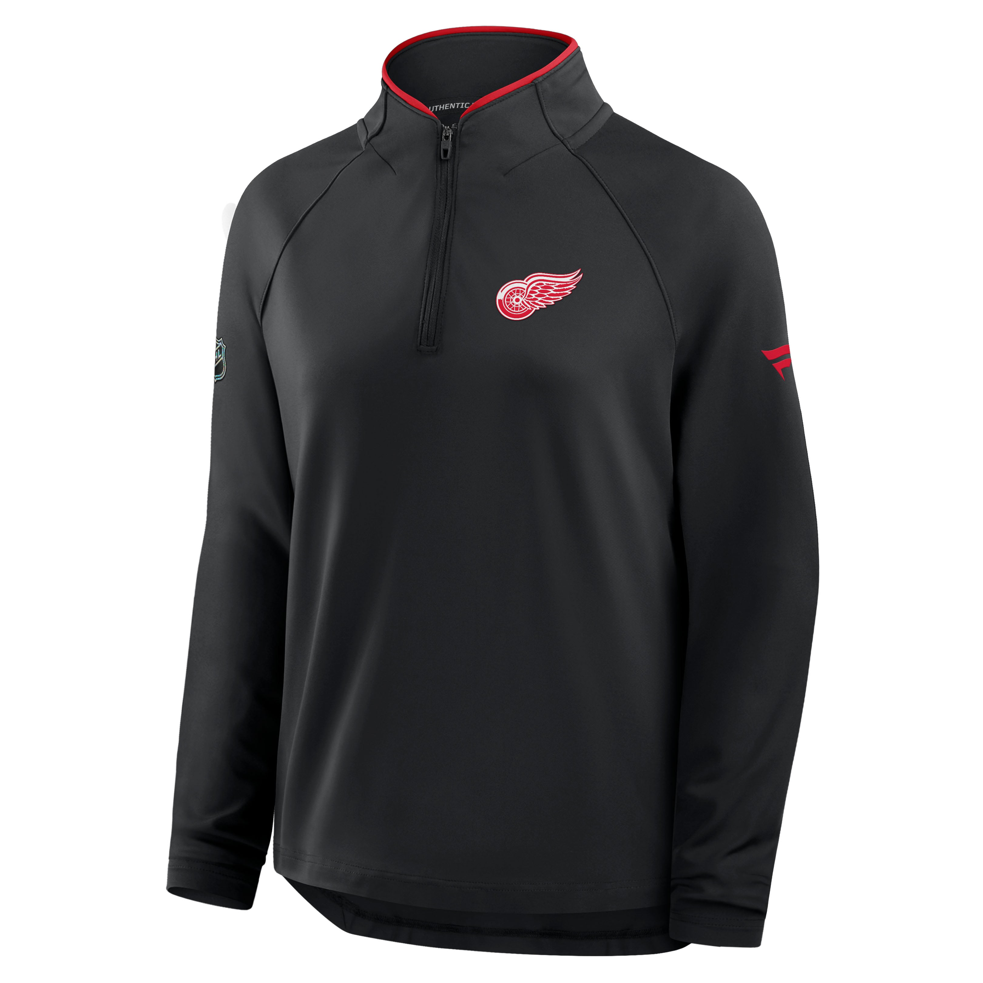Women's Fanatics Black Detroit Red Wings Authentic Pro Rink Lightweight Quarter-Zip Pullover