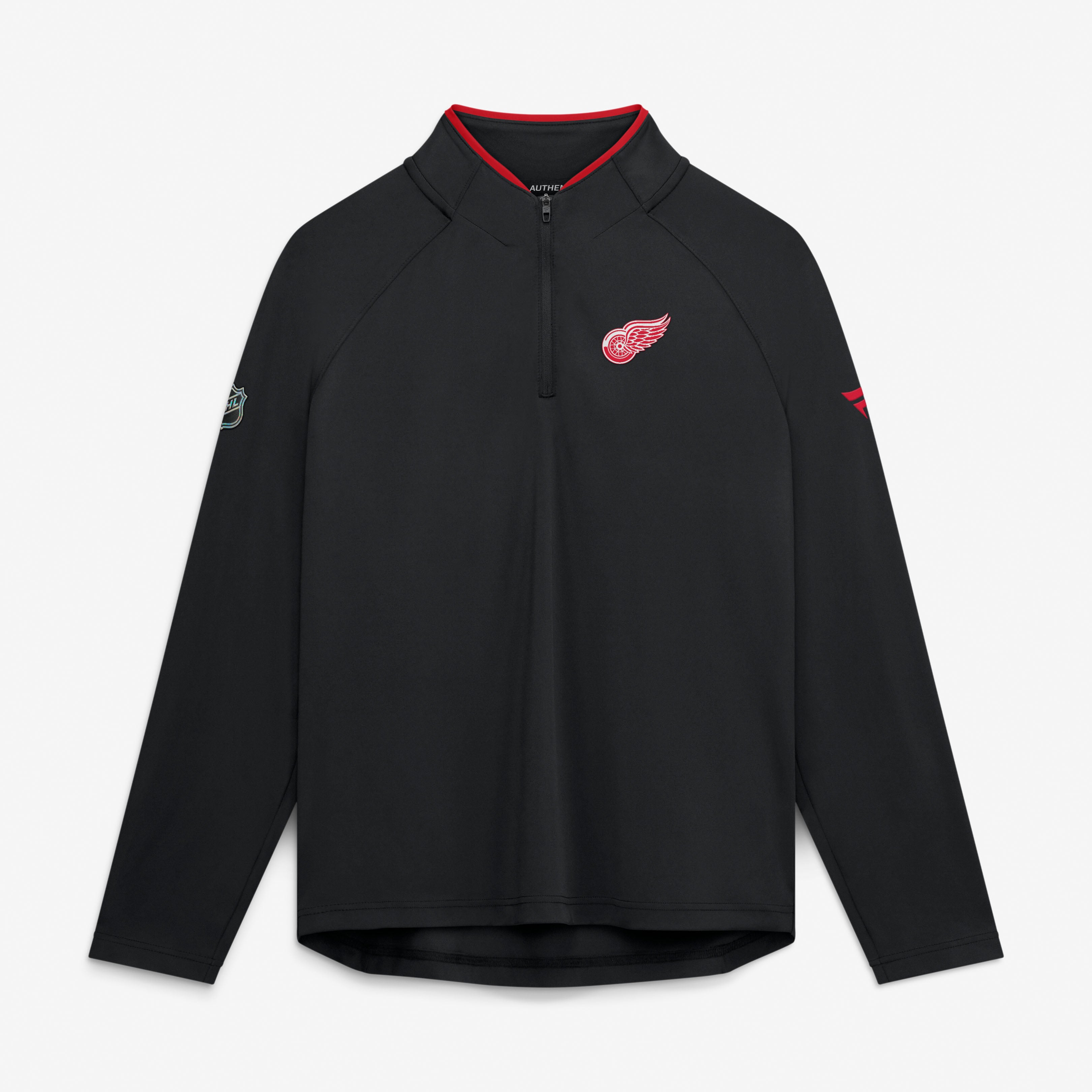 Women's Fanatics Black Detroit Red Wings Authentic Pro Rink Lightweight Quarter-Zip Pullover